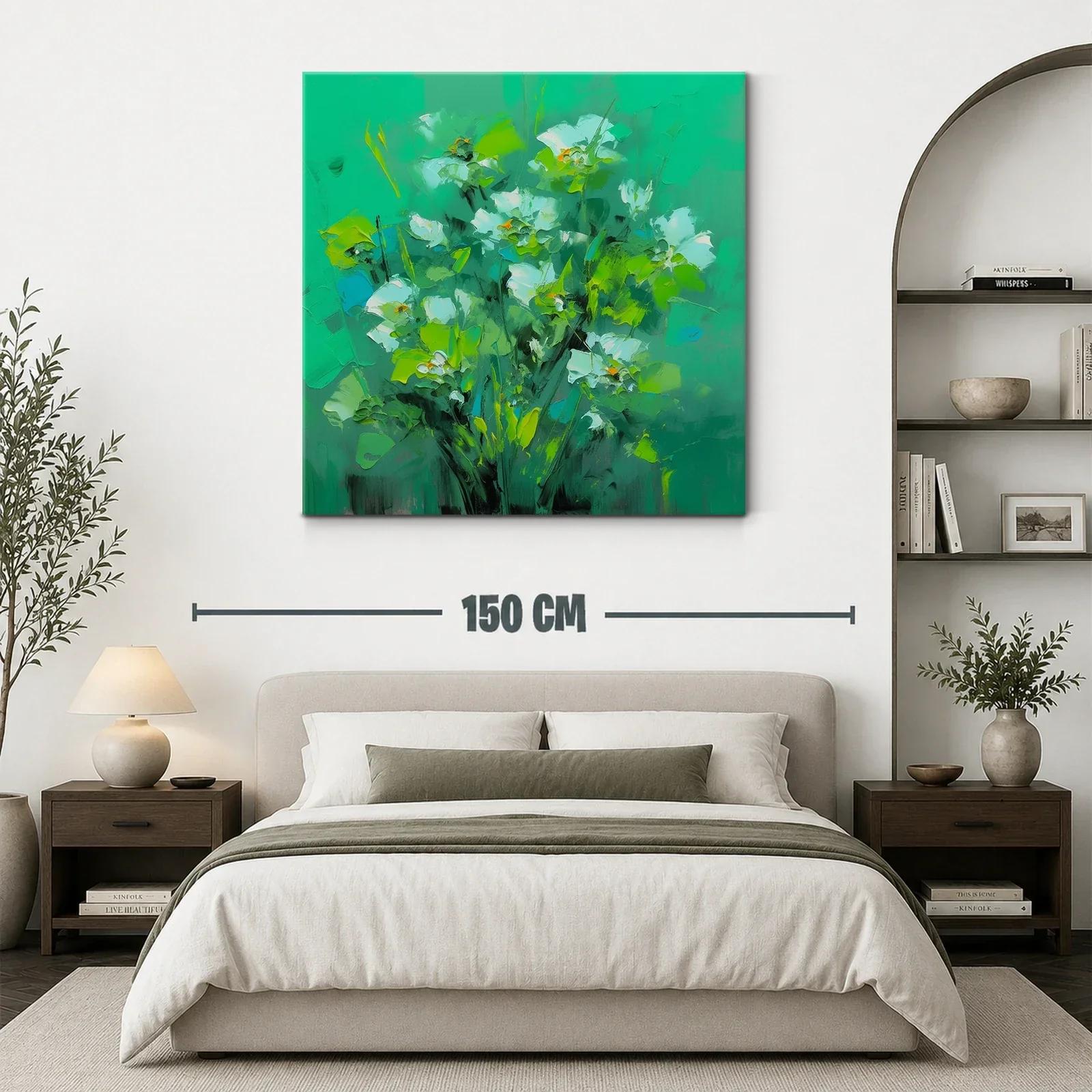 Composición floral en tonos verdes y blancos — miniatura 3