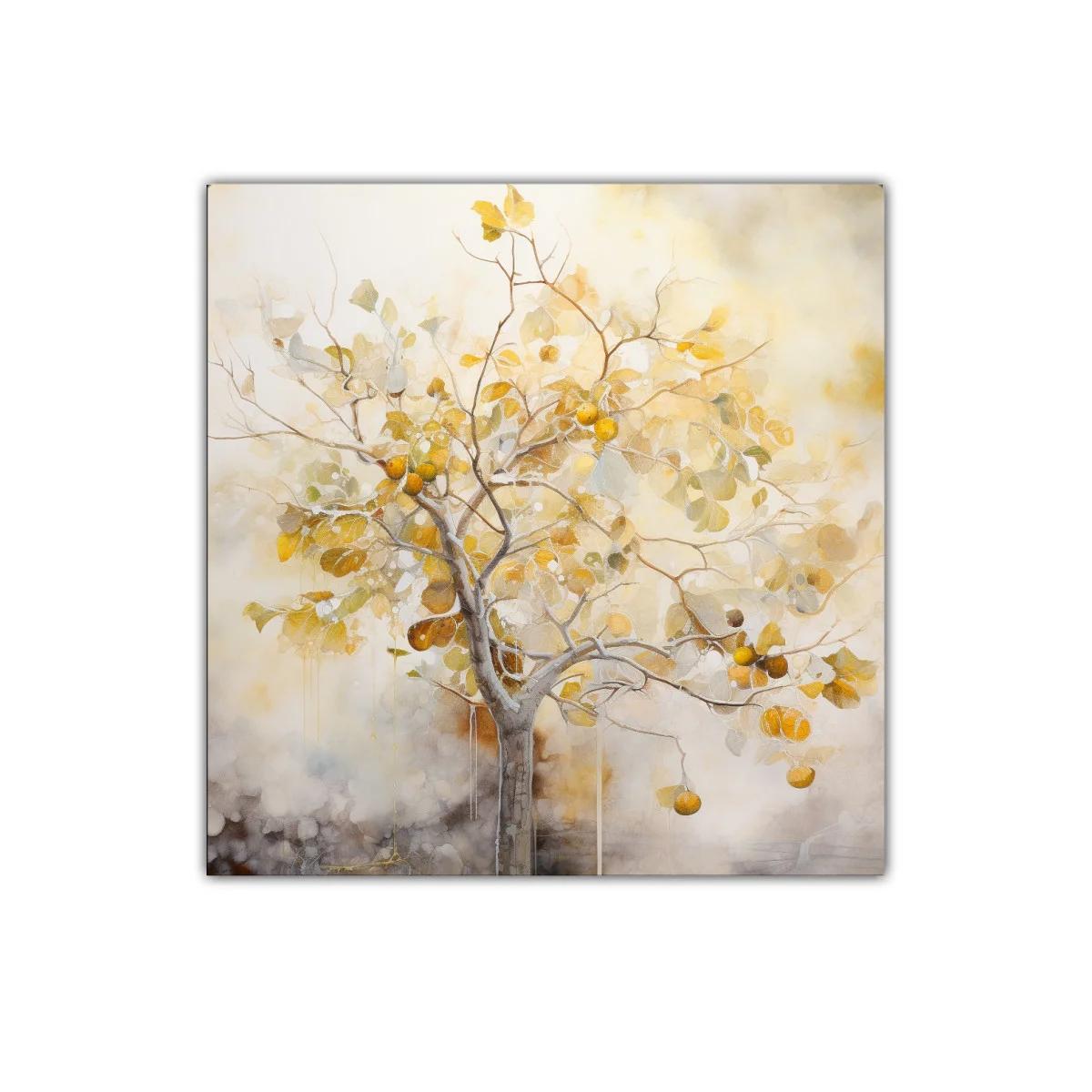 Cuadro decorativo árbol con frutos tonos cálidos y suaves — imagen principal