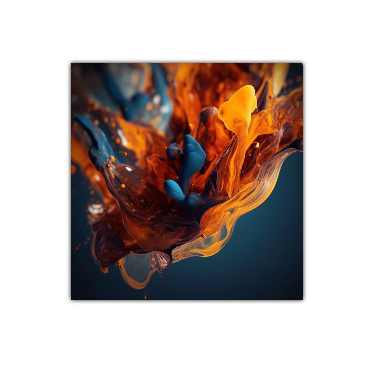 Explosión de colores naranja y azul en movimiento abstracto — imagen principal