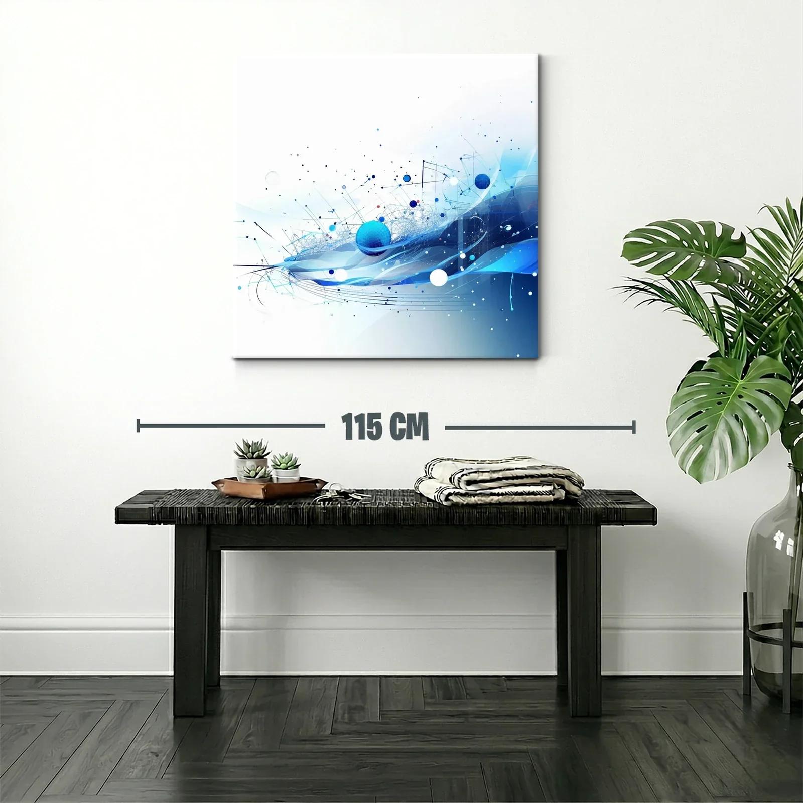 Composición abstracta en tonos azul y blanco dinámicos — miniatura 2