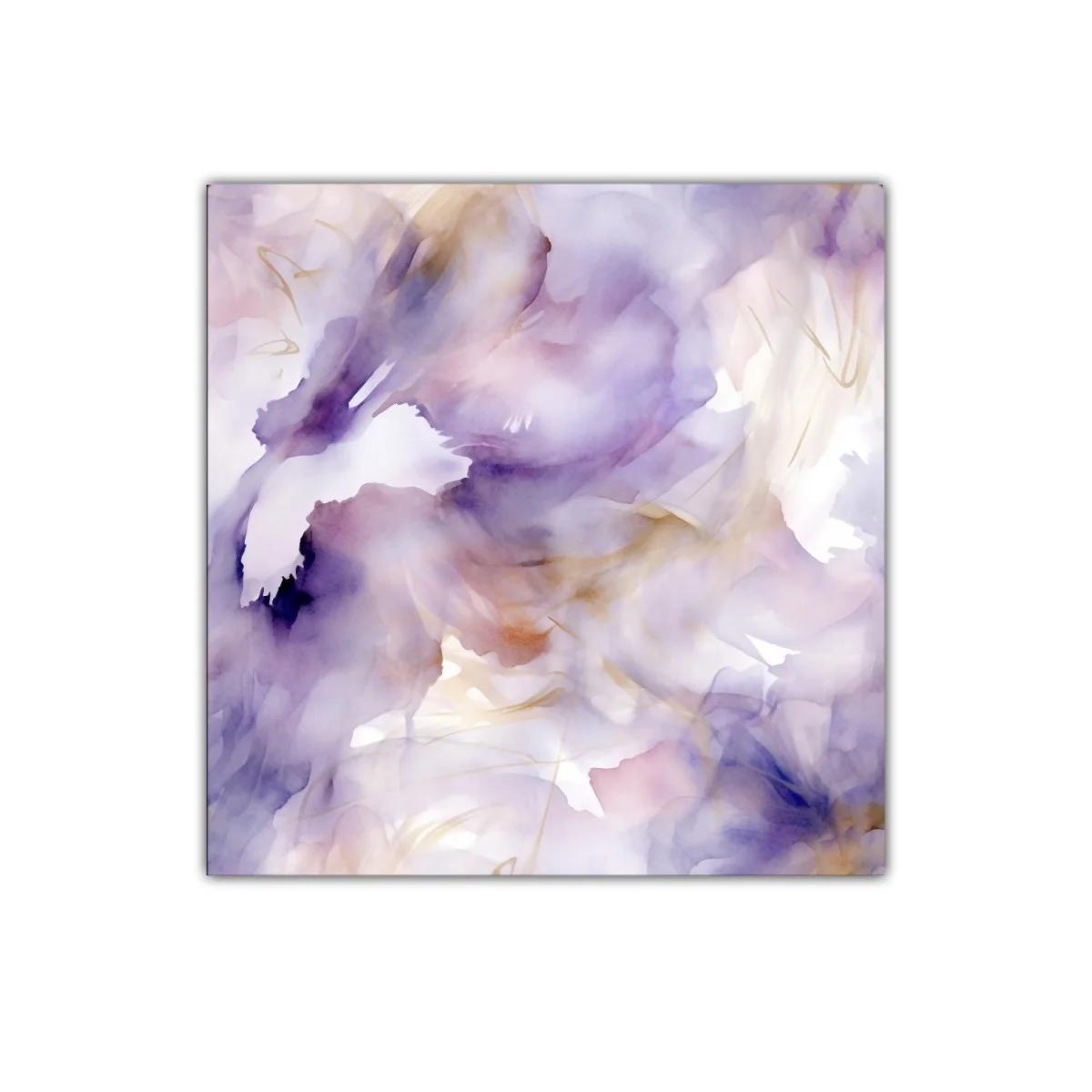 Cuadro decorativo con delicadas formas florales y tonos violetas — imagen principal