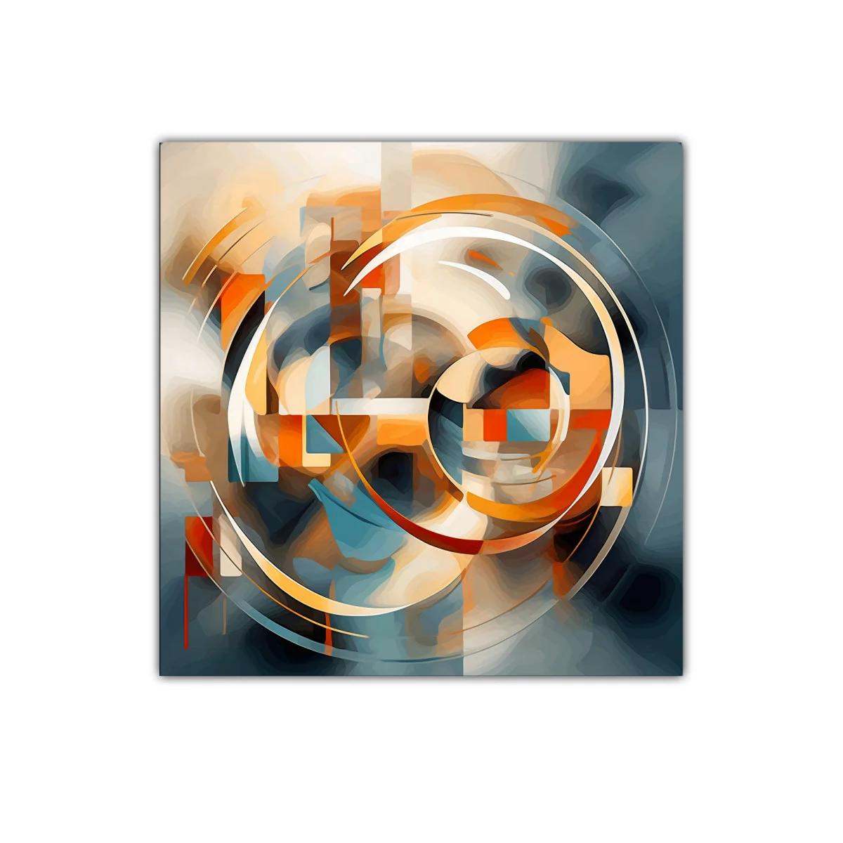Composición abstracta con formas circulares y tonos cálidos — imagen principal