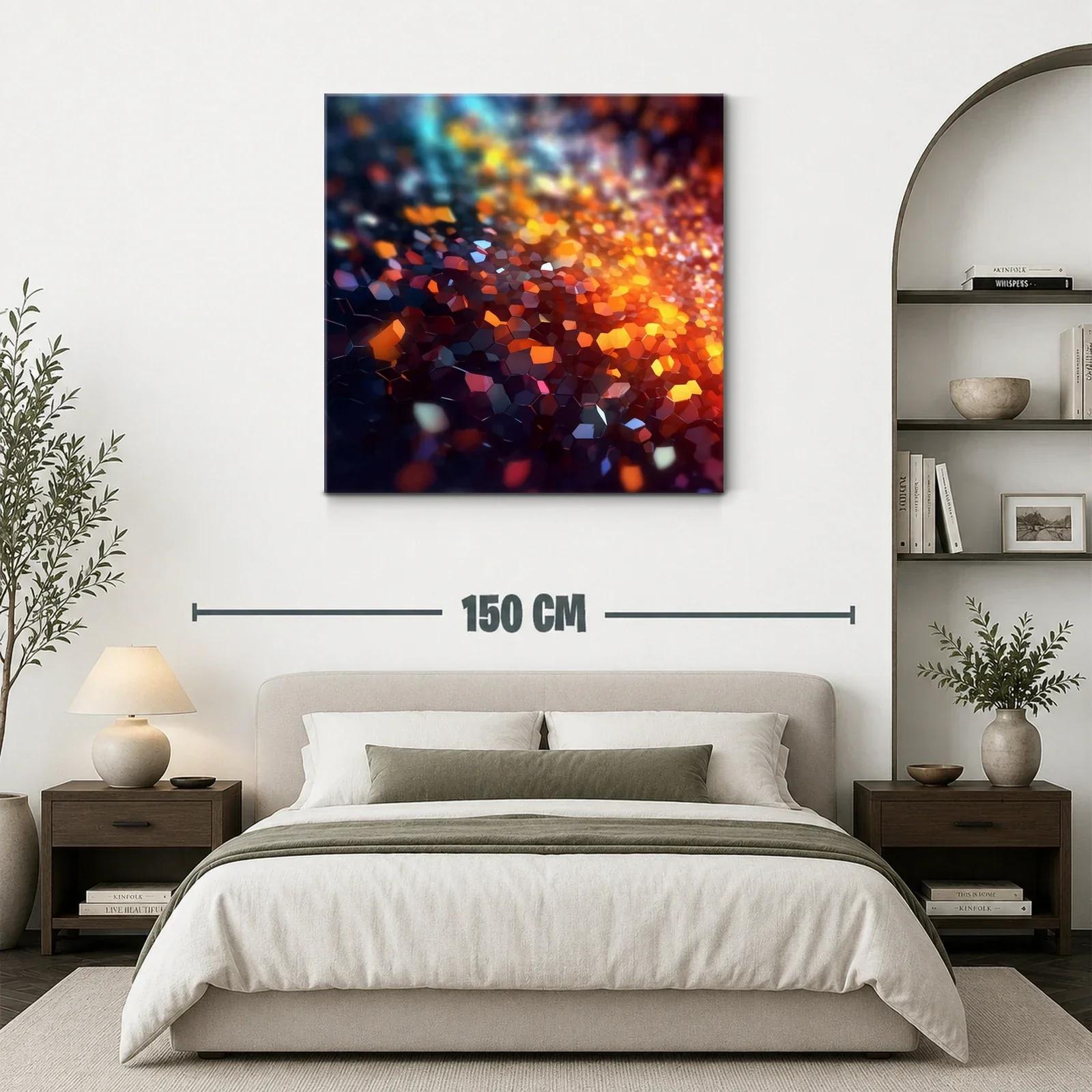Cuadro abstracto con efecto de mosaico luminoso y vibrante — miniatura 3