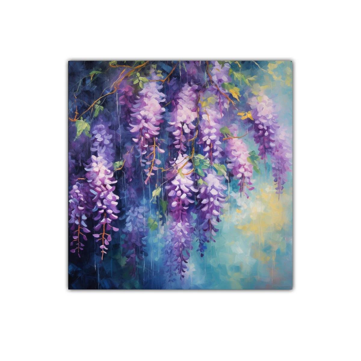 Exuberancia floral en cascada de glicinias violetas y lilas — imagen principal