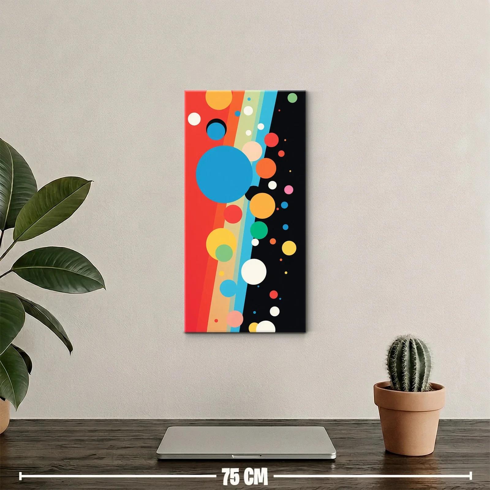Cuadro de círculos de colores y franjas diagonales — miniatura 2