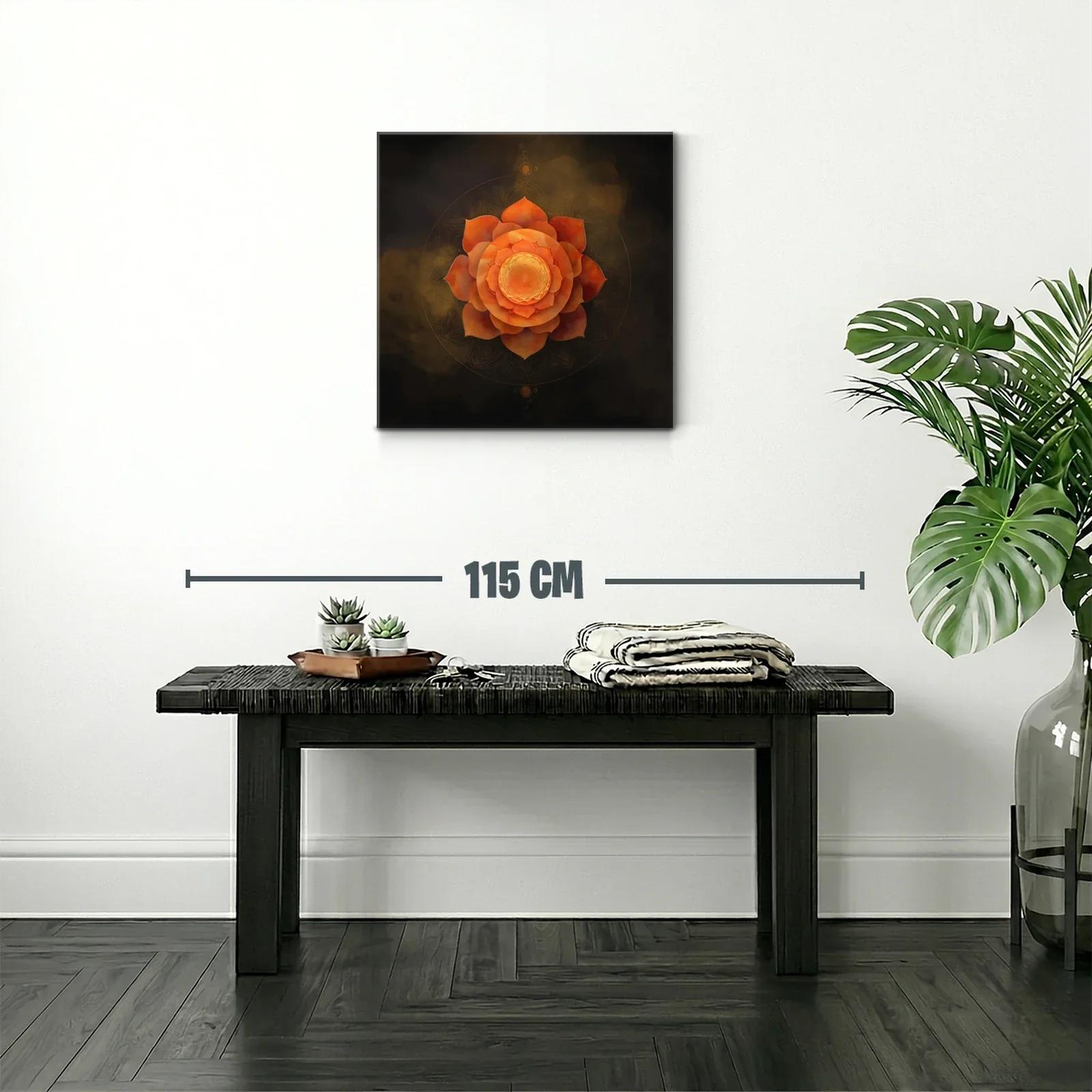 Flor Mandala en Tonos Cálidos para Espacios Zen — miniatura 2