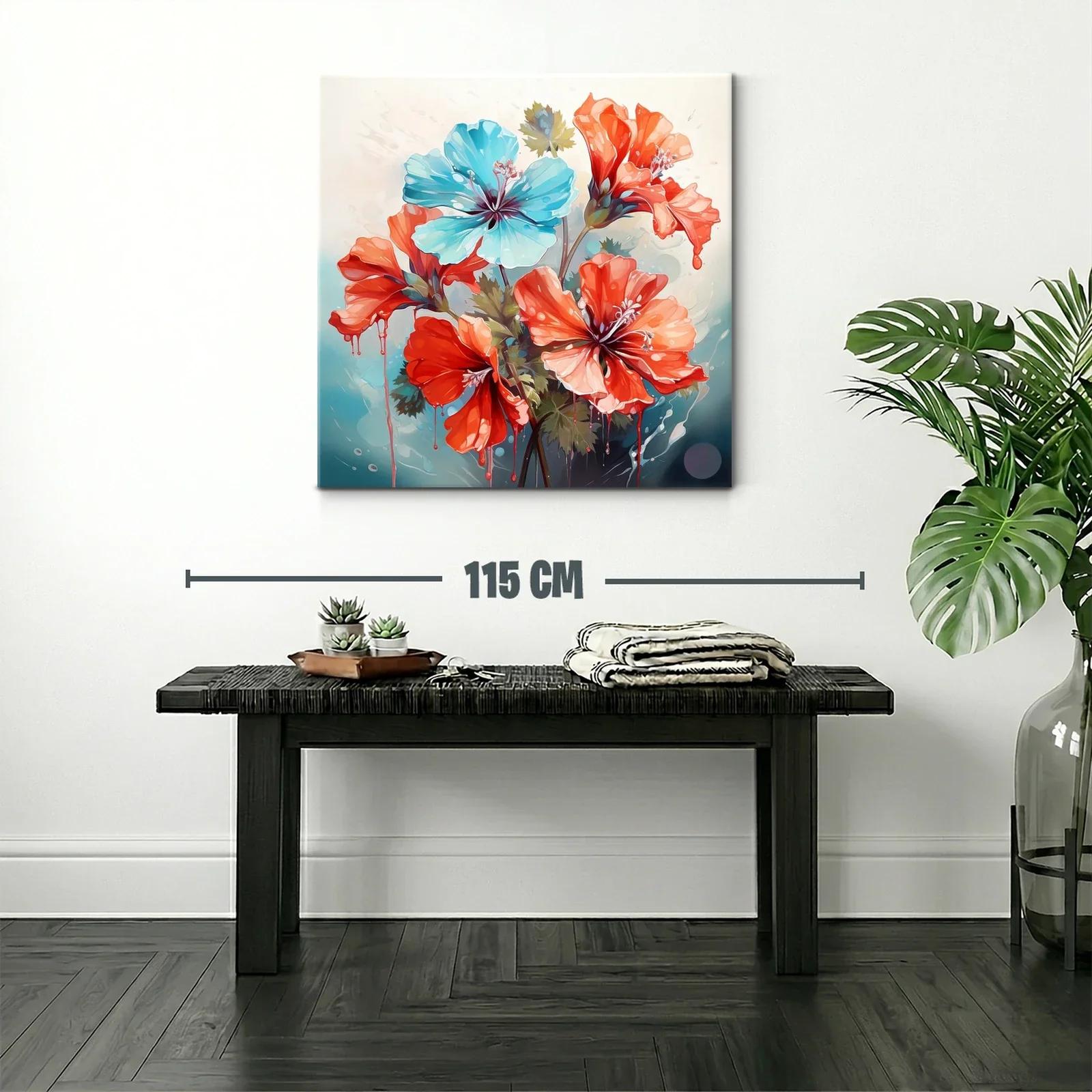 Flores vibrantes en tonos rojos y azules frescos — miniatura 2