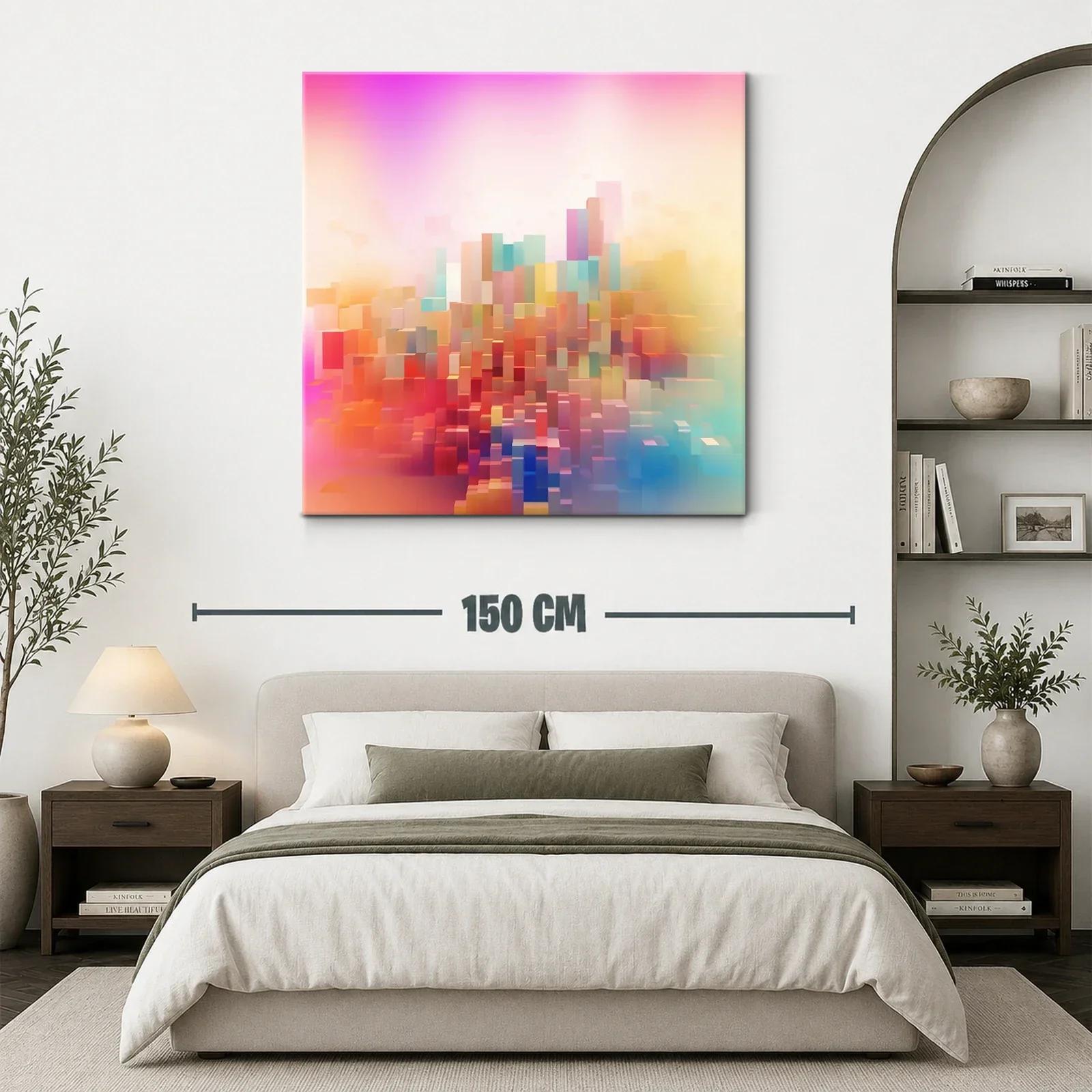 Composición abstracta en tonos cálidos y pastel vibrante — miniatura 3