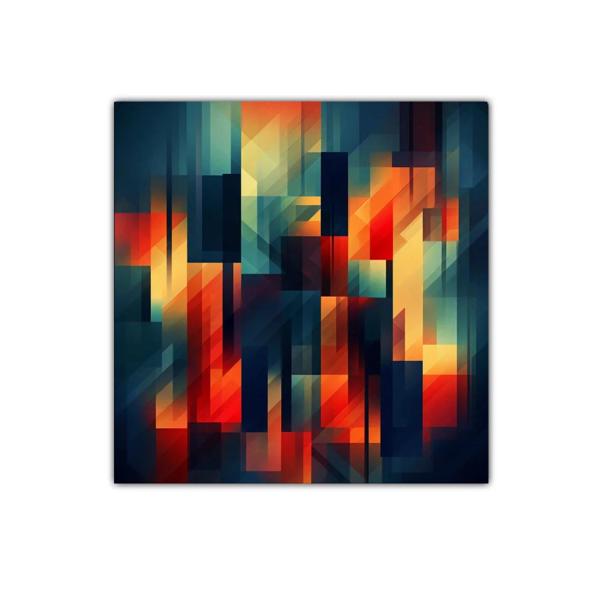 Composición abstracta vibrante con tonos cálidos y fríos — imagen principal