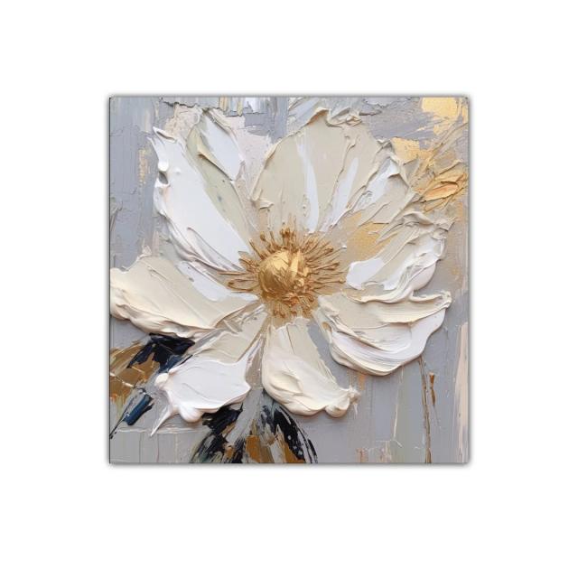 Flor blanca con toques dorados para decoración elegante