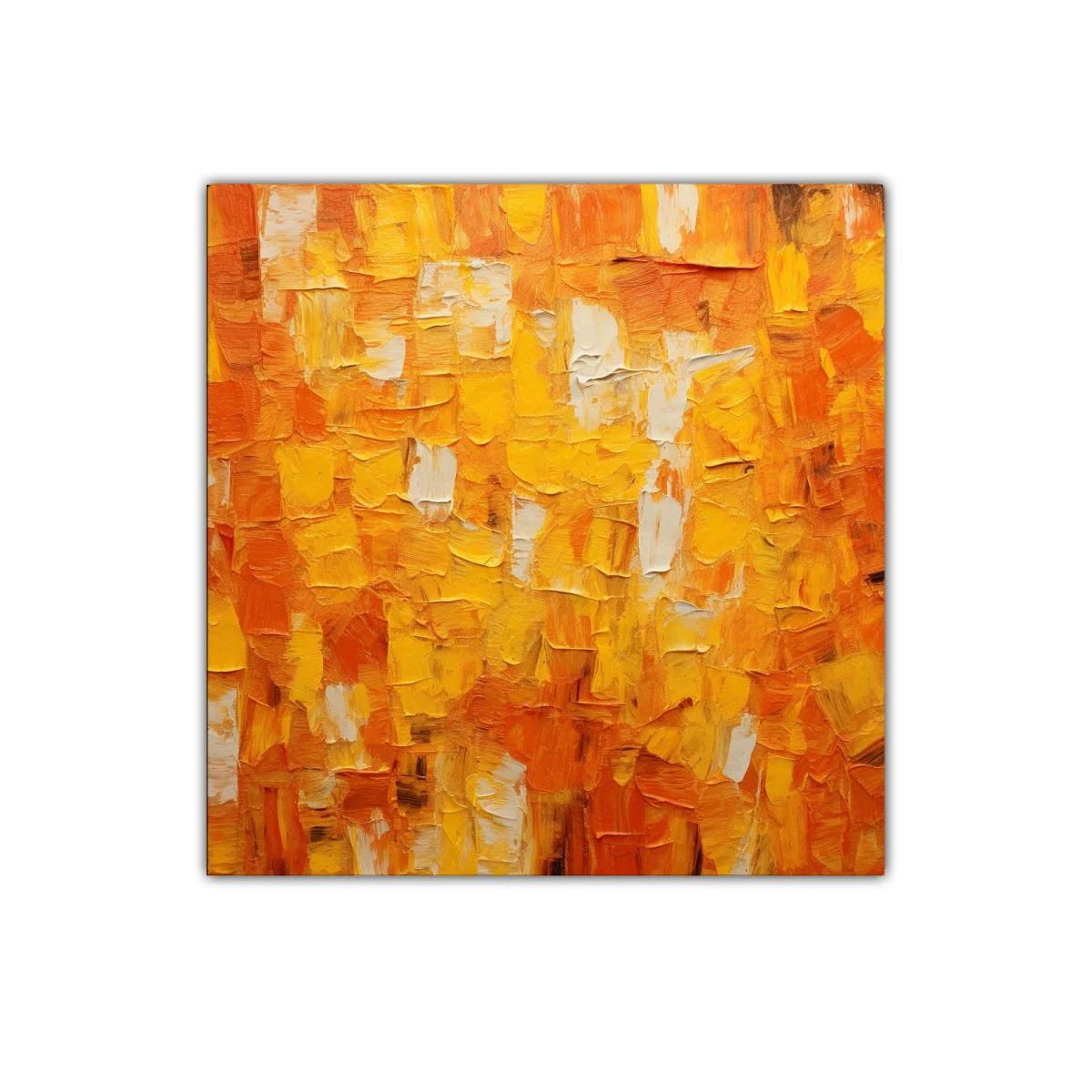 Cuadro abstracto en tonos cálidos naranjas y amarillos — imagen principal