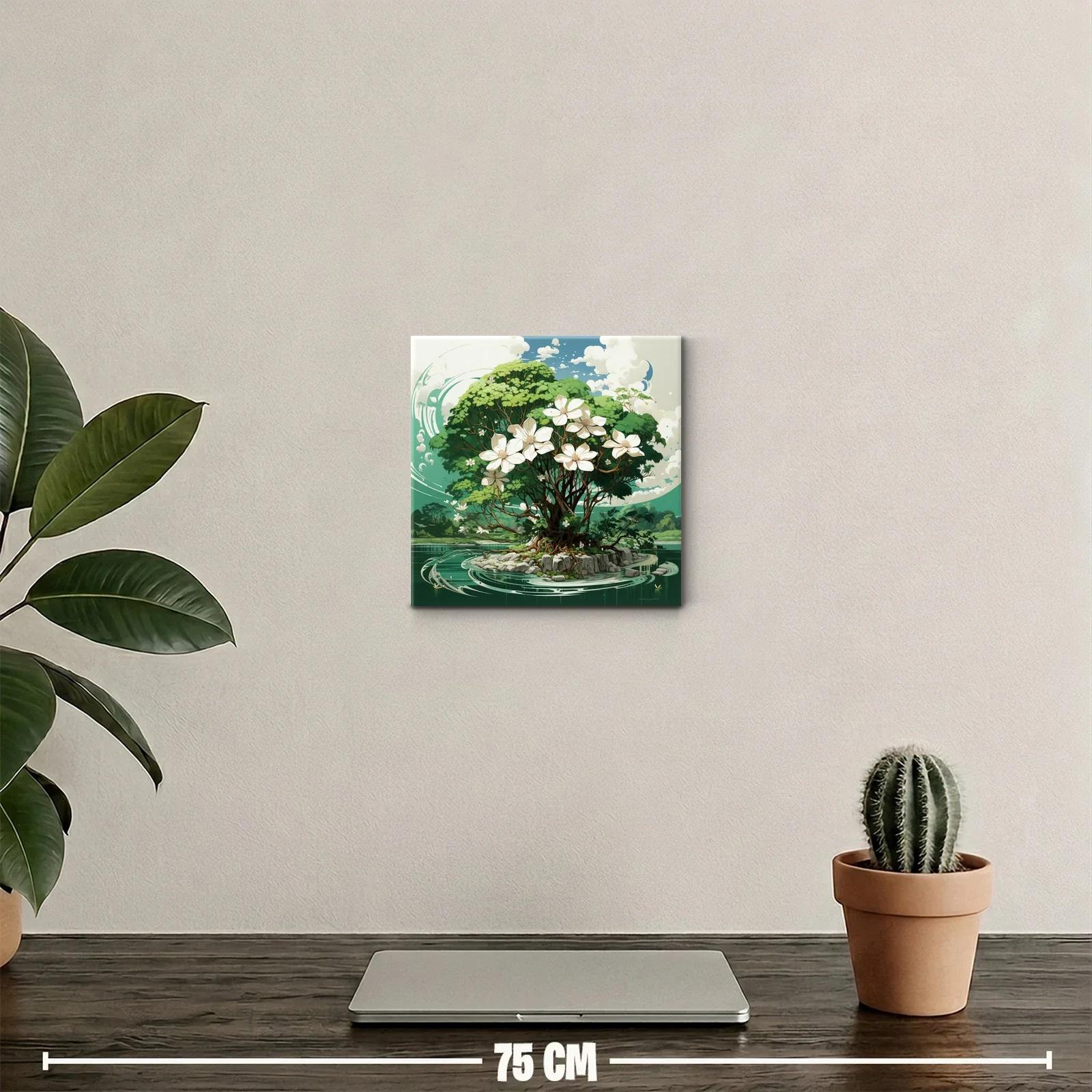 Árbol florido en isla rodeada de agua y naturaleza viva — miniatura 2