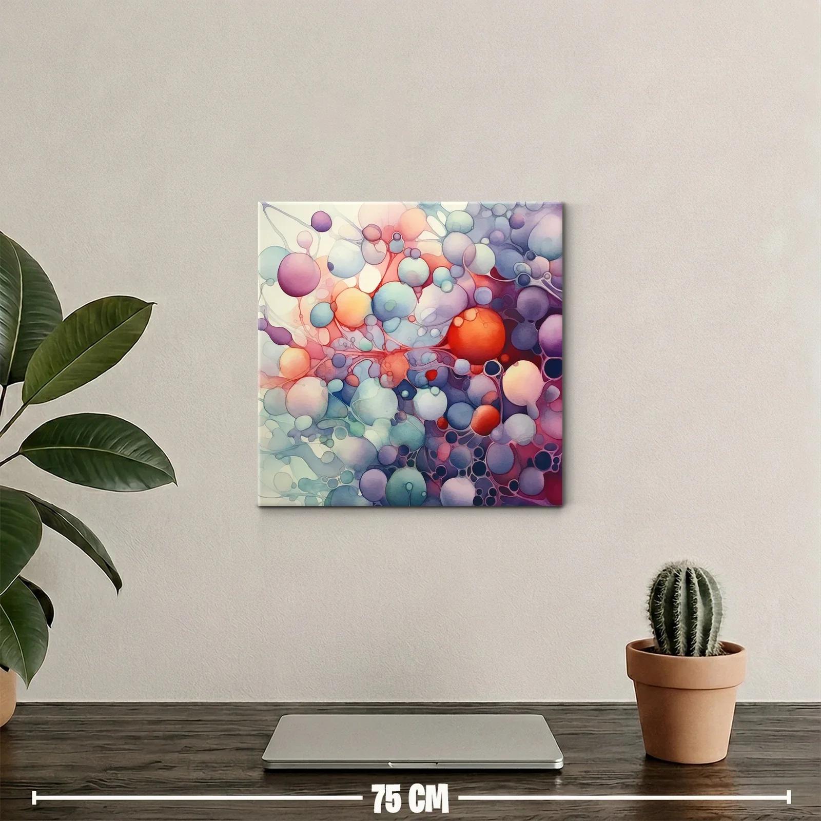 Composición abstracta con burbujas en tonos pastel y vivos — miniatura 2