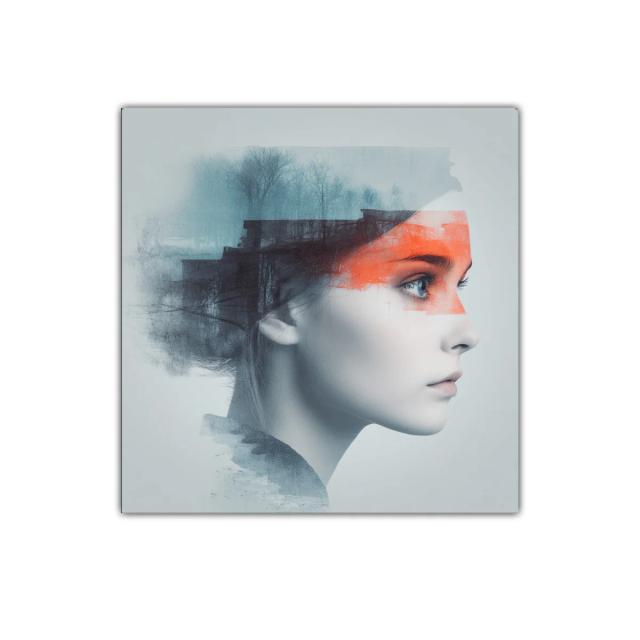 Retrato conceptual femenino con toques urbanos y naturaleza