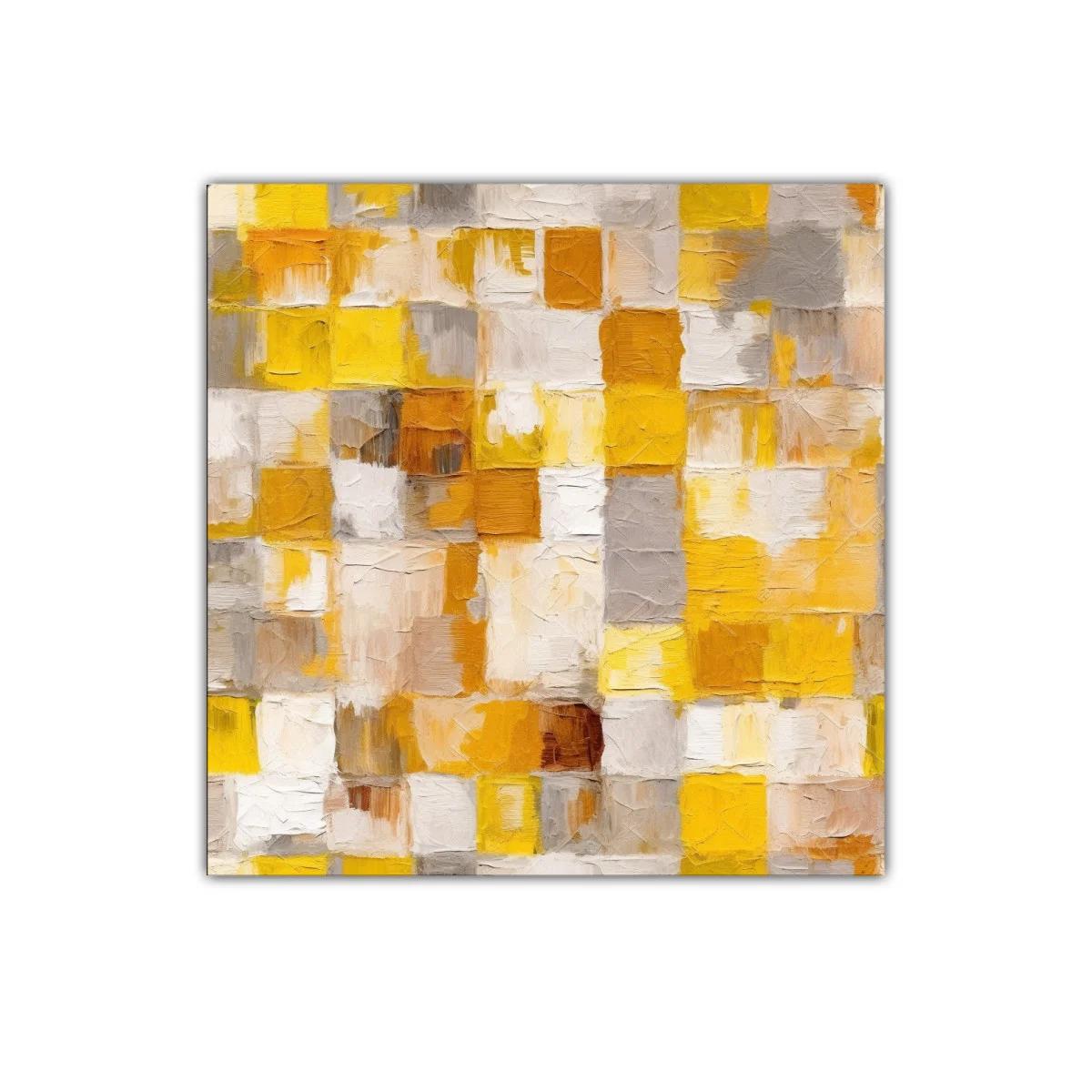 Cuadro decorativo con diseño abstracto en tonos ocres y grises — imagen principal