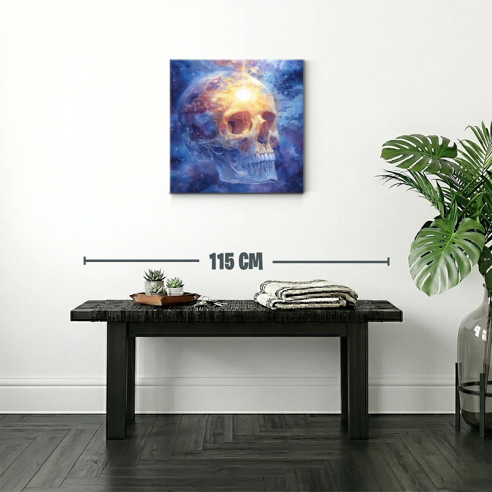 Calavera luminosa en universo cósmico vibrante — miniatura 2