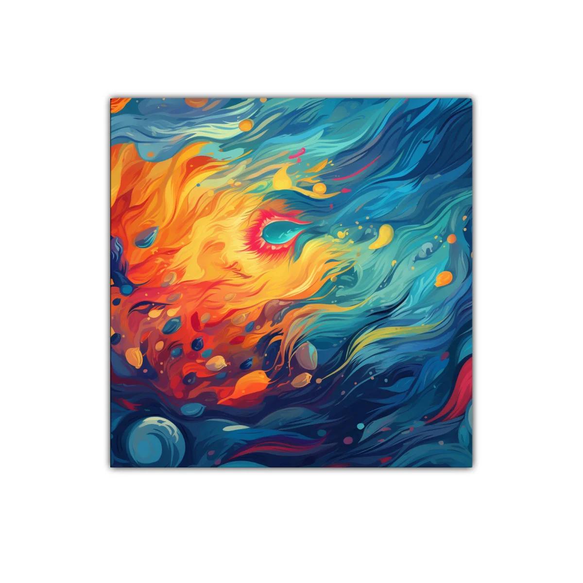 Cuadro abstracto con dinámicas formas y vibrantes colores — imagen principal