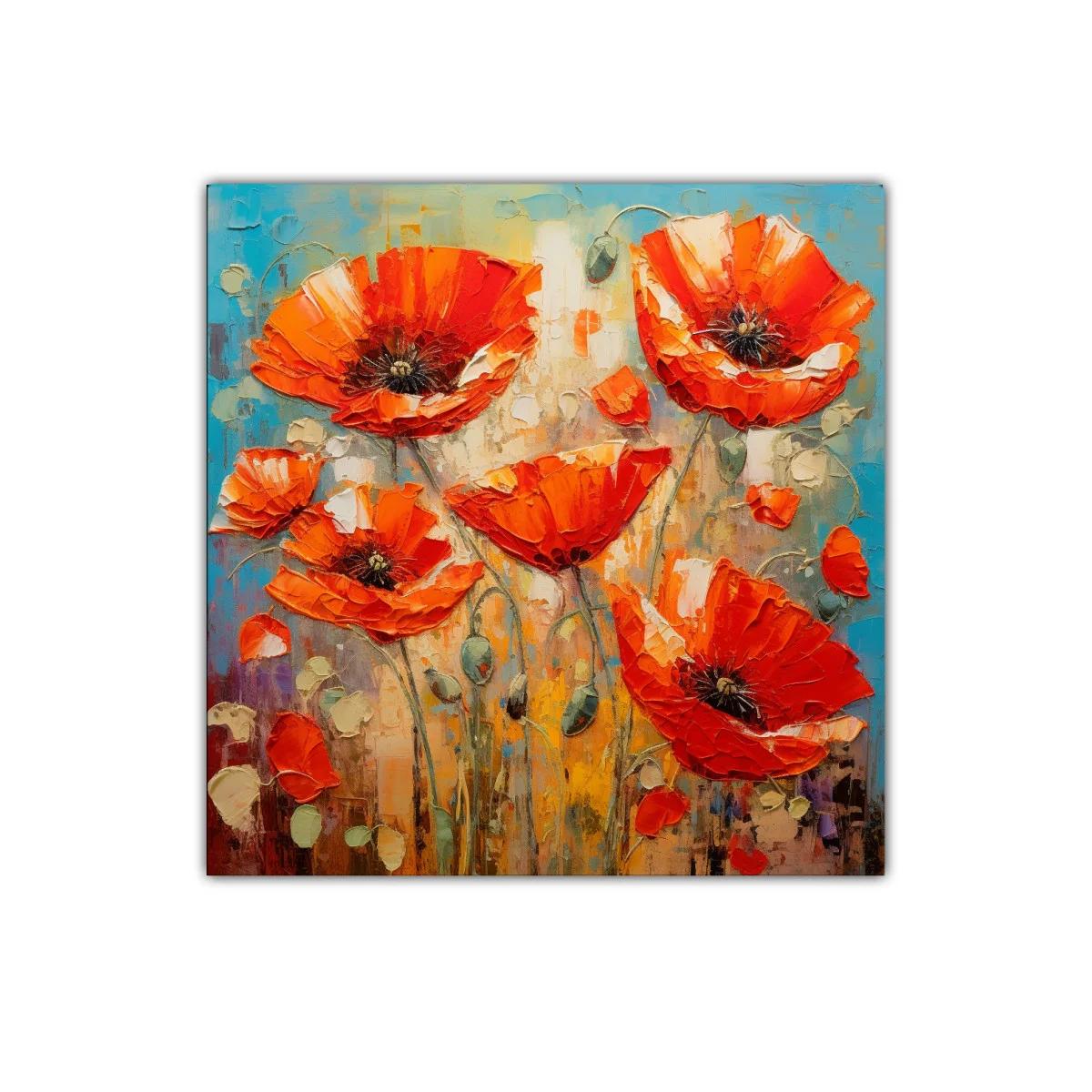 Vibrantes amapolas rojas sobre fondo contrastante — imagen principal