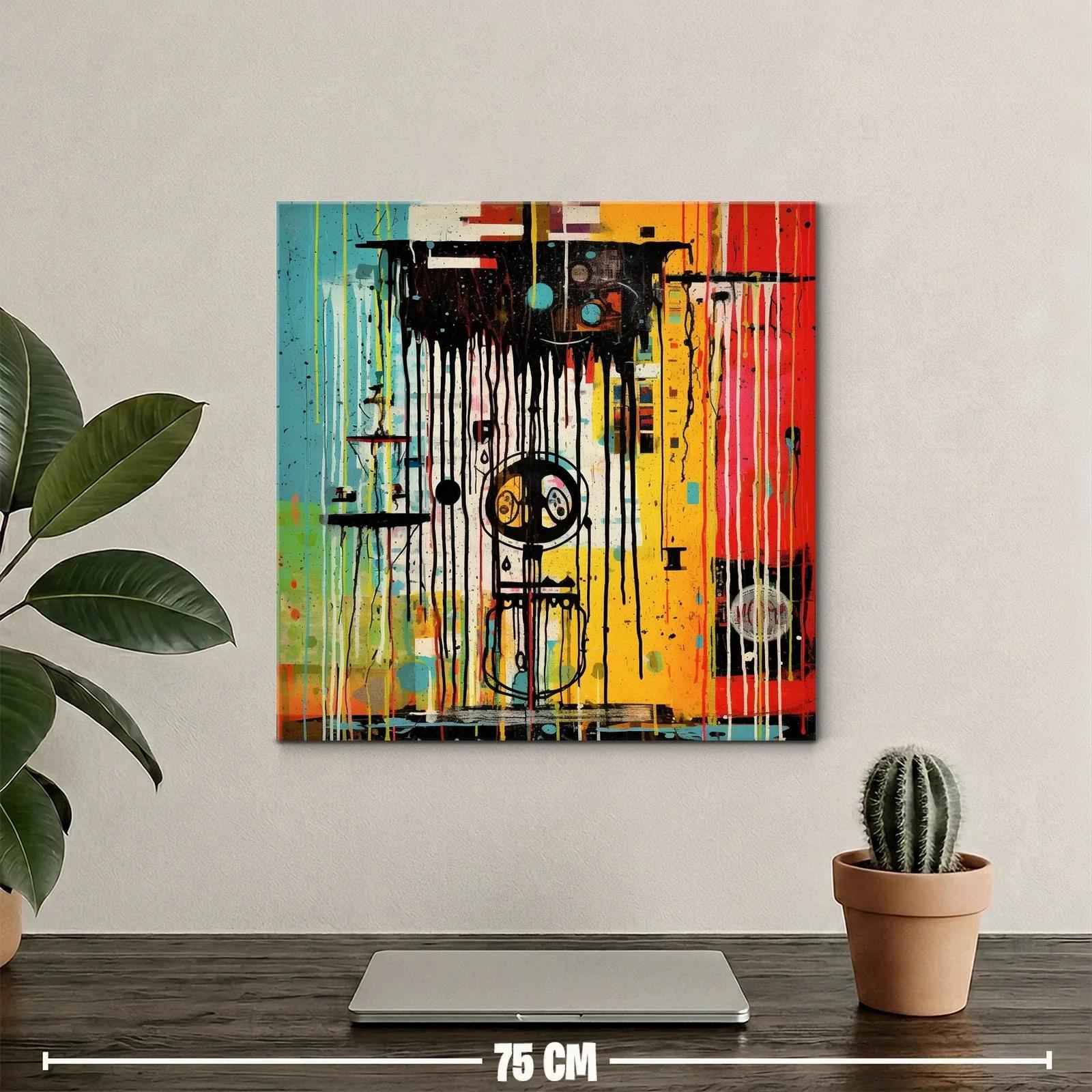Cuadro abstracto con vibrantes tonos y formas dinámicas — miniatura 2