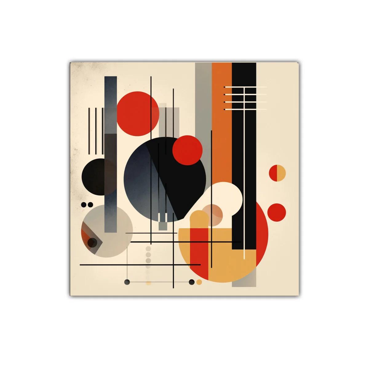 Composición abstracta con formas geométricas en tonos cálidos y negros — imagen principal