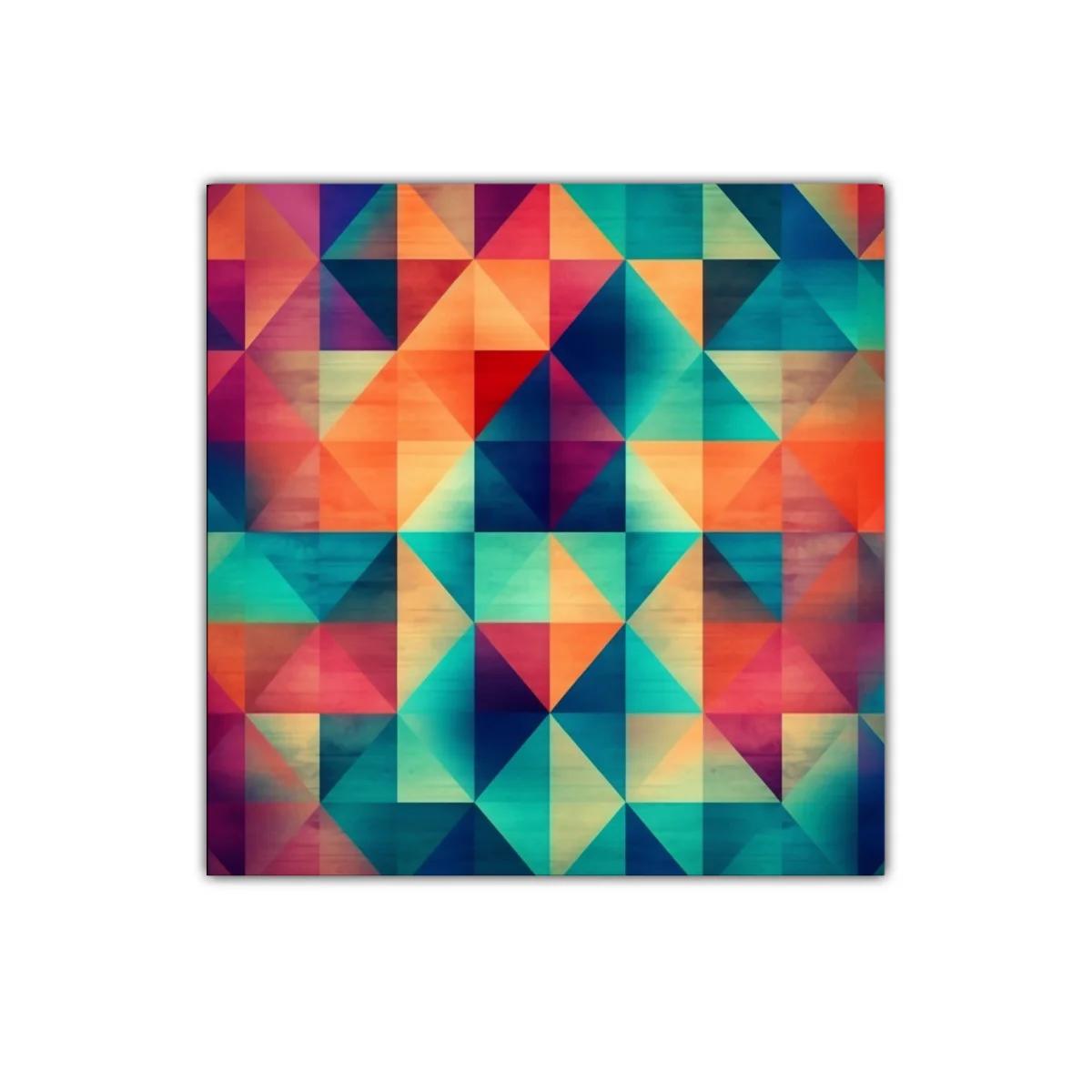 Cuadro decorativo con diseño geométrico y colores vibrantes