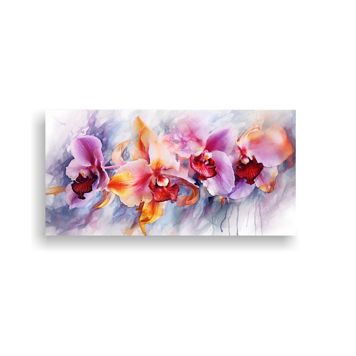 Cuadro orquídeas rosadas en franja horizontal — imagen principal