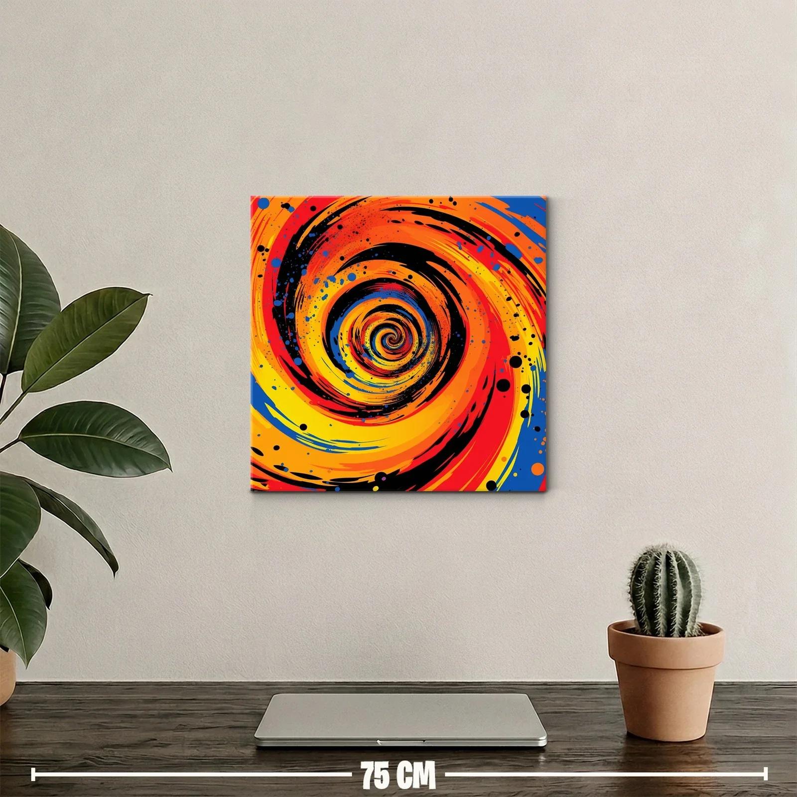 Cuadro espiral vibrante en tonos cálidos y contrastes intensos — miniatura 2