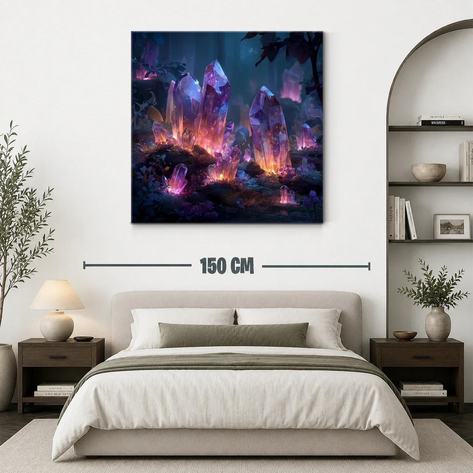 Cuadro con cristales luminosos en tonos violeta y azul — miniatura 3