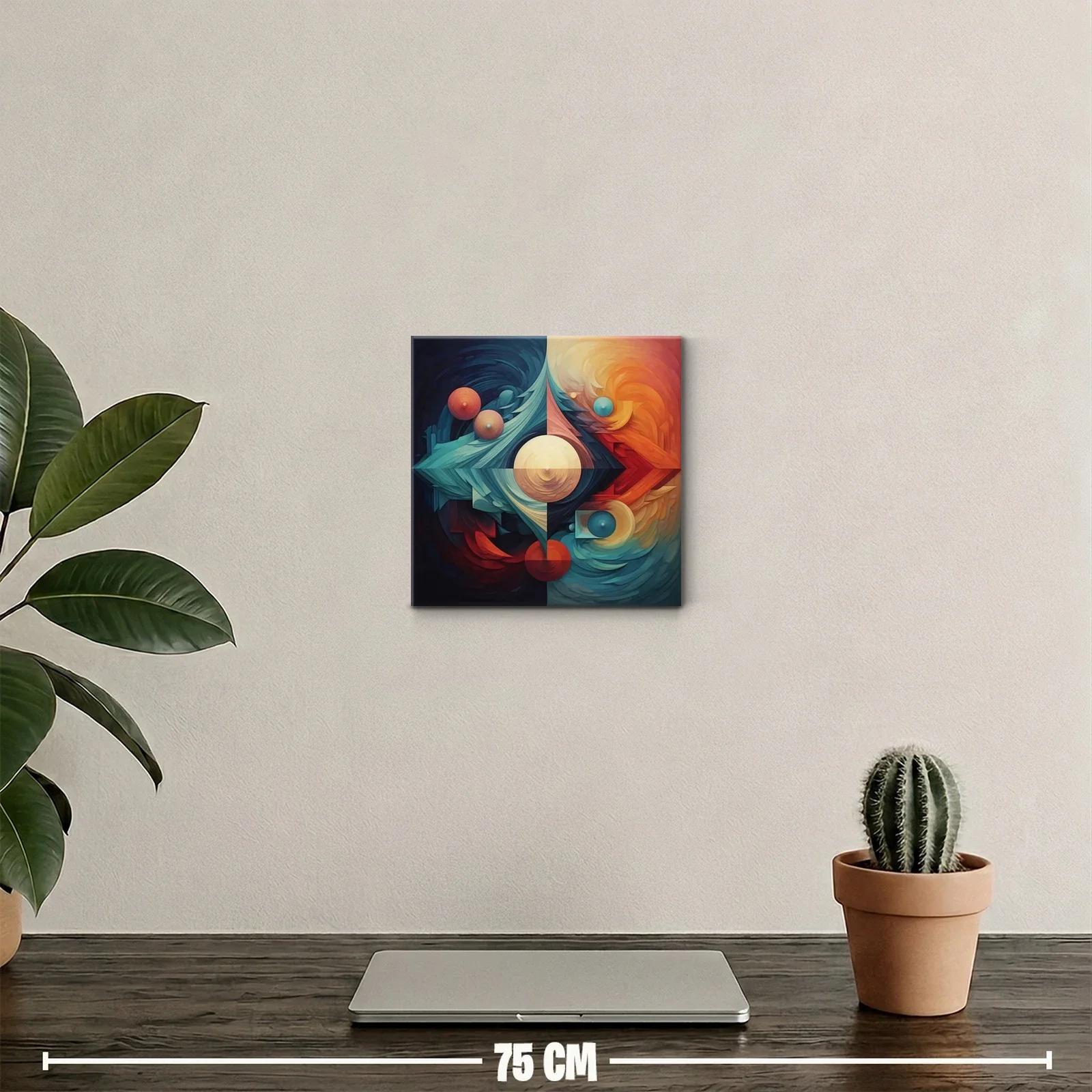 Composición abstracta con formas geométricas y esferas vibrantes — miniatura 2