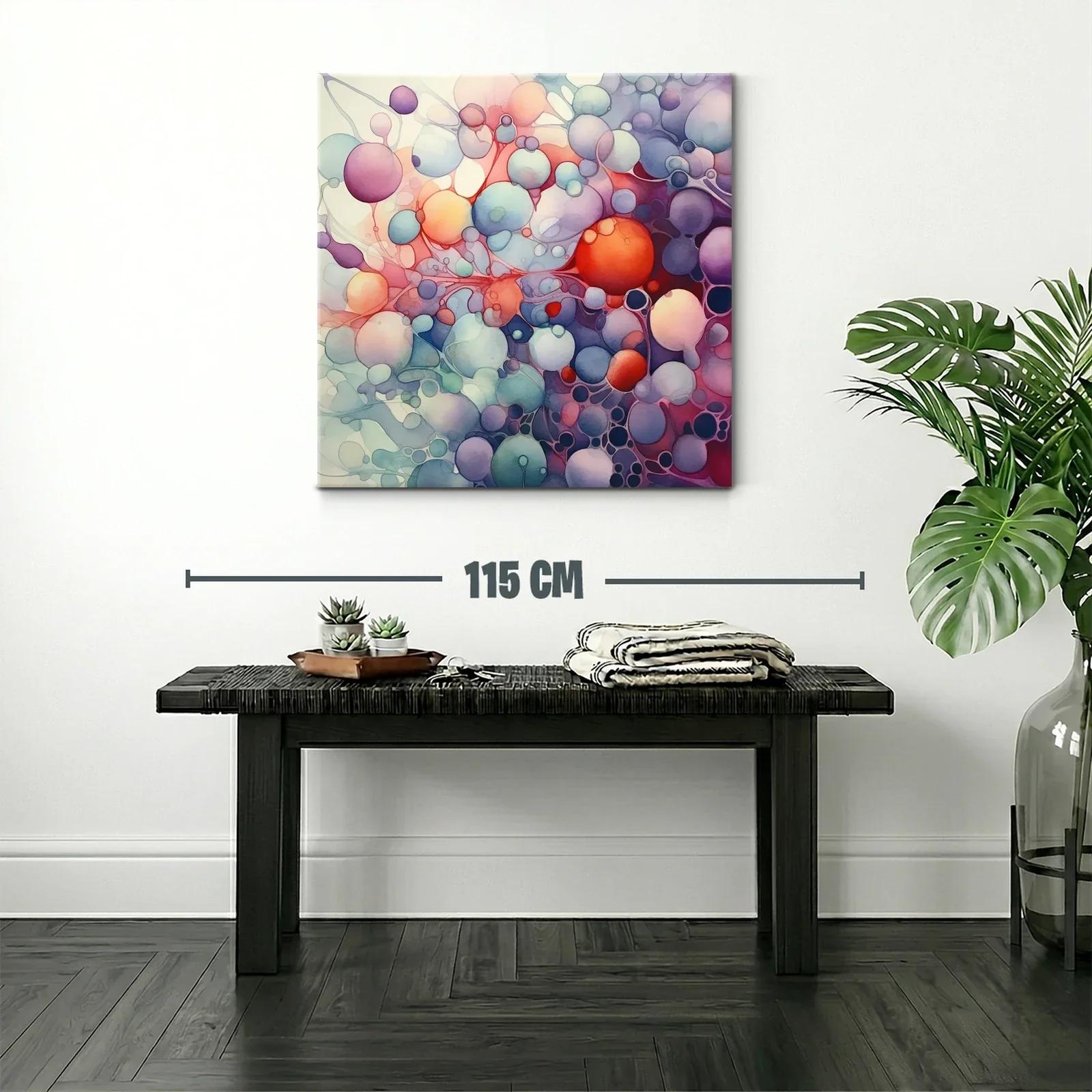 Composición abstracta con burbujas en tonos pastel y vivos — miniatura 2