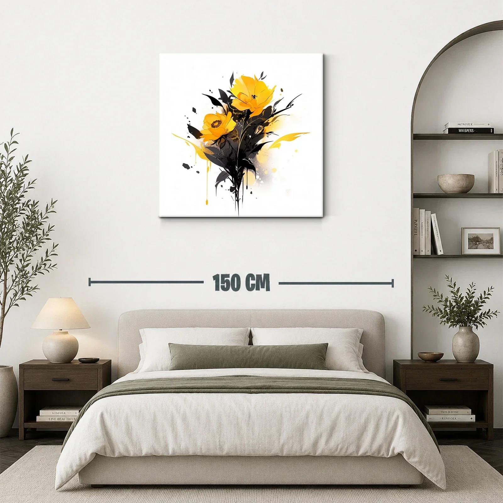 Flores amarillas con contrastes oscuros y estilo moderno — miniatura 3