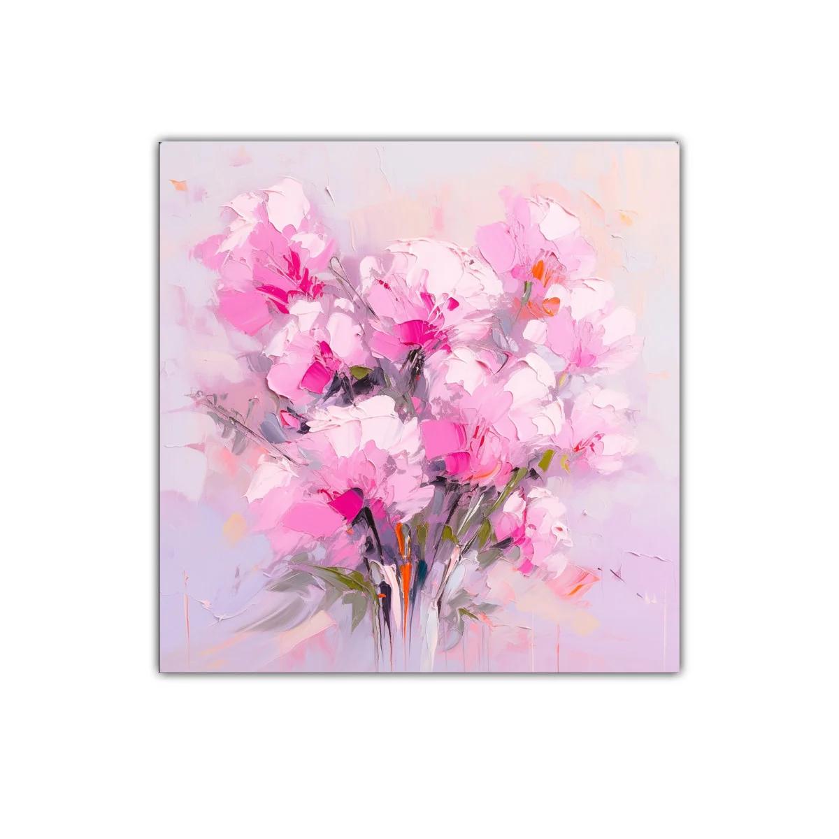 Cuadro floral vibrante en tonos rosas y lilas suaves — imagen principal
