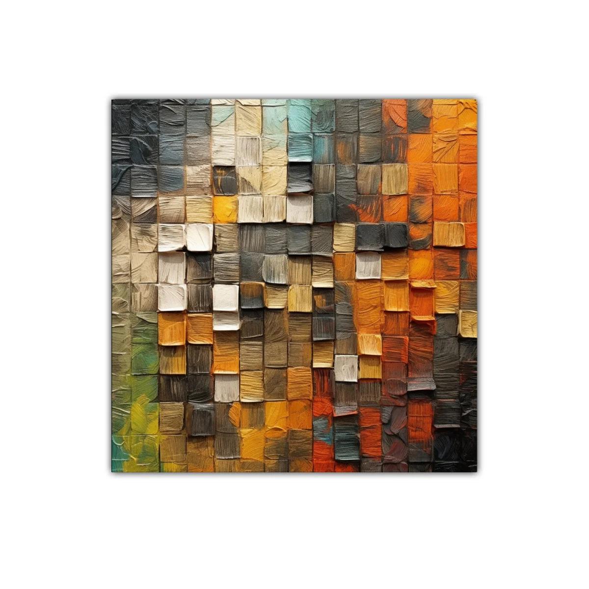Cuadro decorativo abstracto con bloques en tonos cálidos — imagen principal