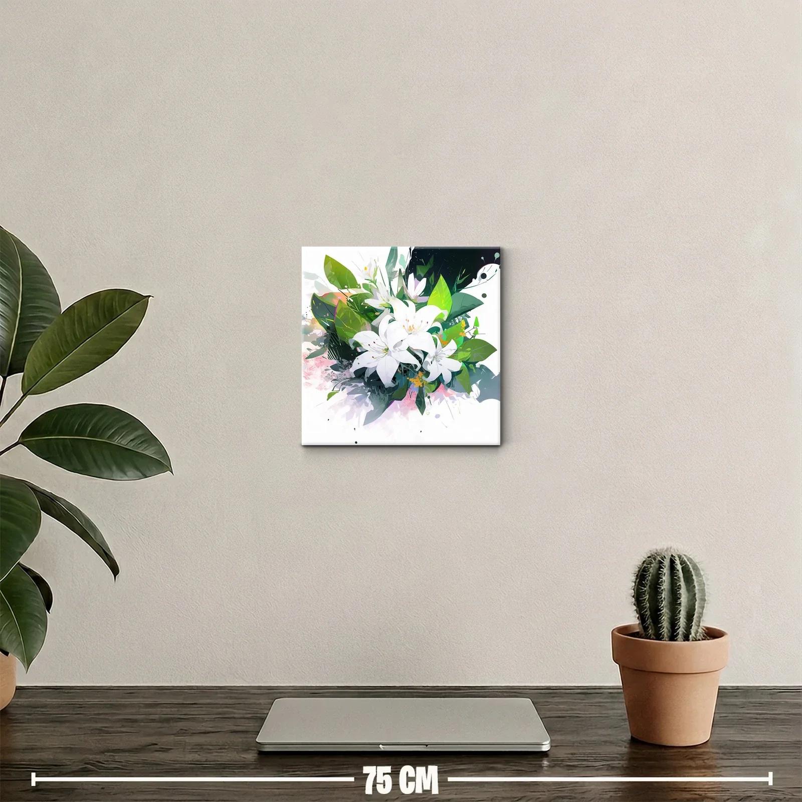 Elegancia natural con bouquet de lirios blancos y hojas verdes — miniatura 2