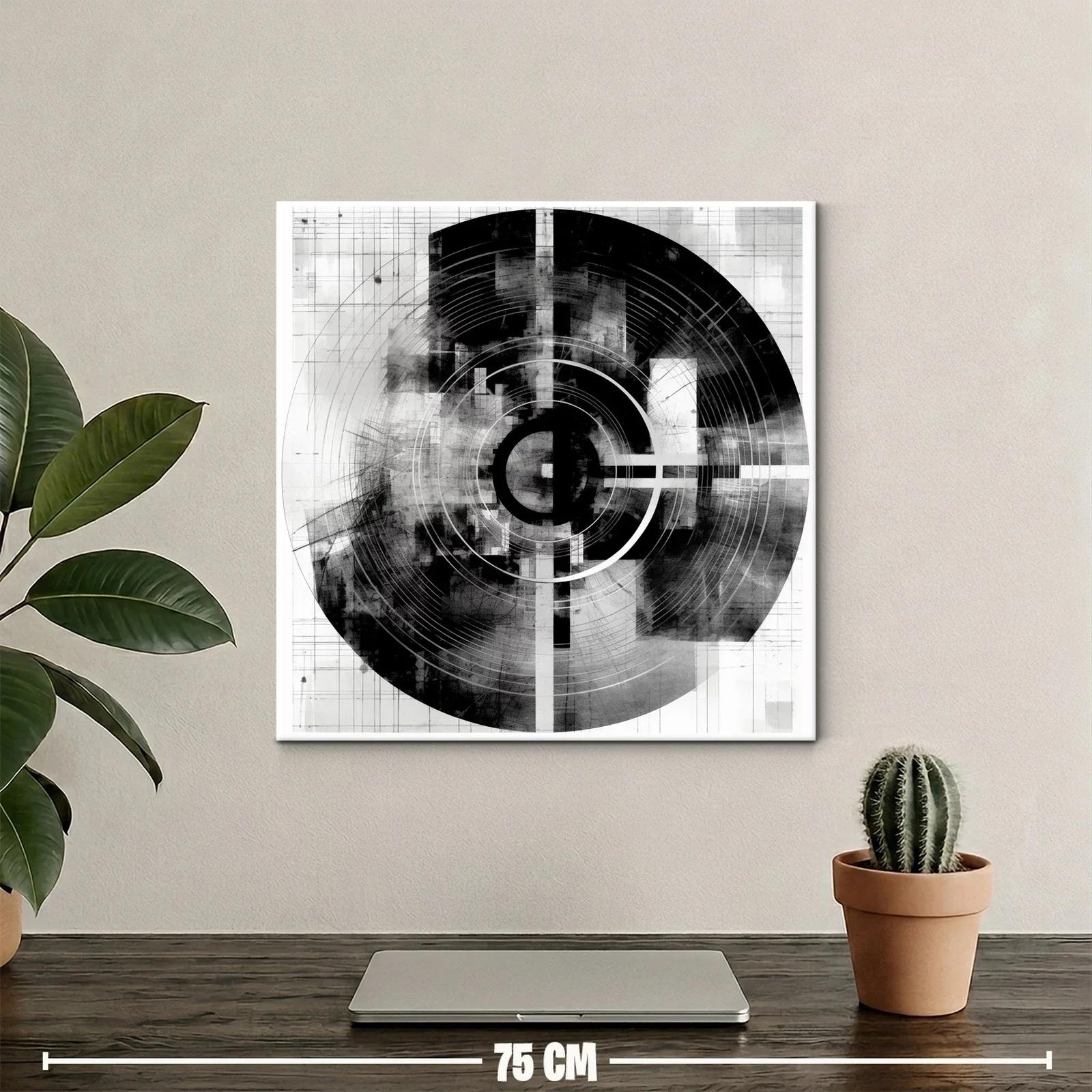 Composición abstracta en negros y grises con formas circulares — miniatura 2