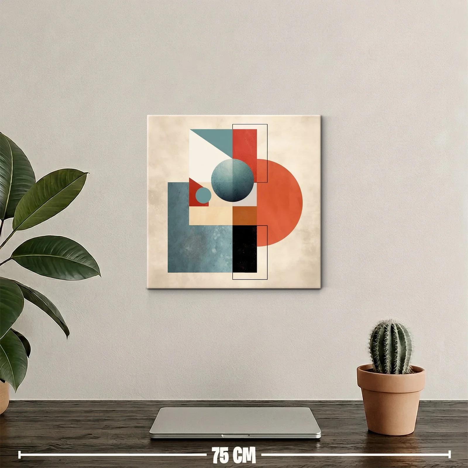 Composición geométrica con tonos cálidos y fríos — miniatura 2