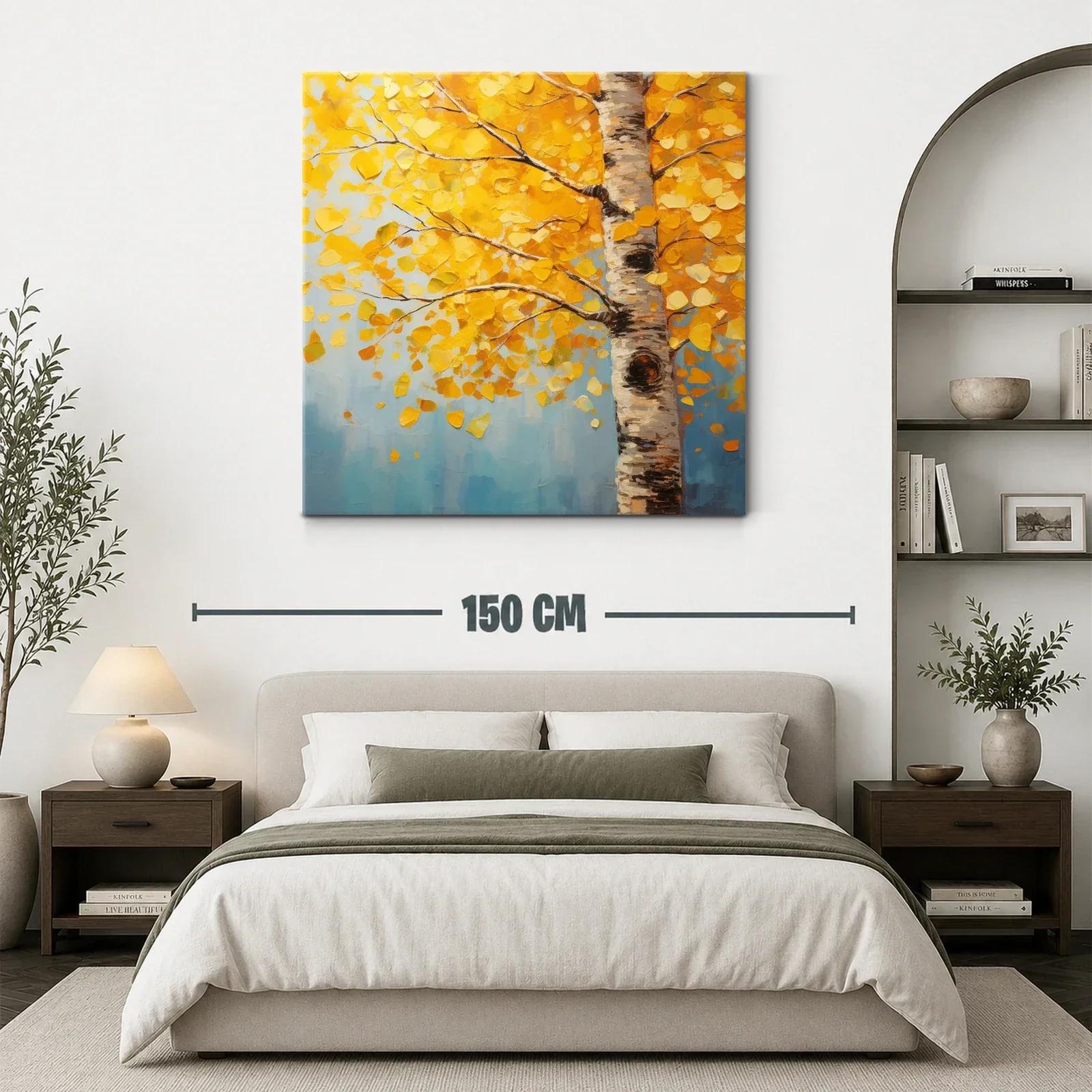 Cuadro árbol con hojas amarillas en otoño vibrante — miniatura 3