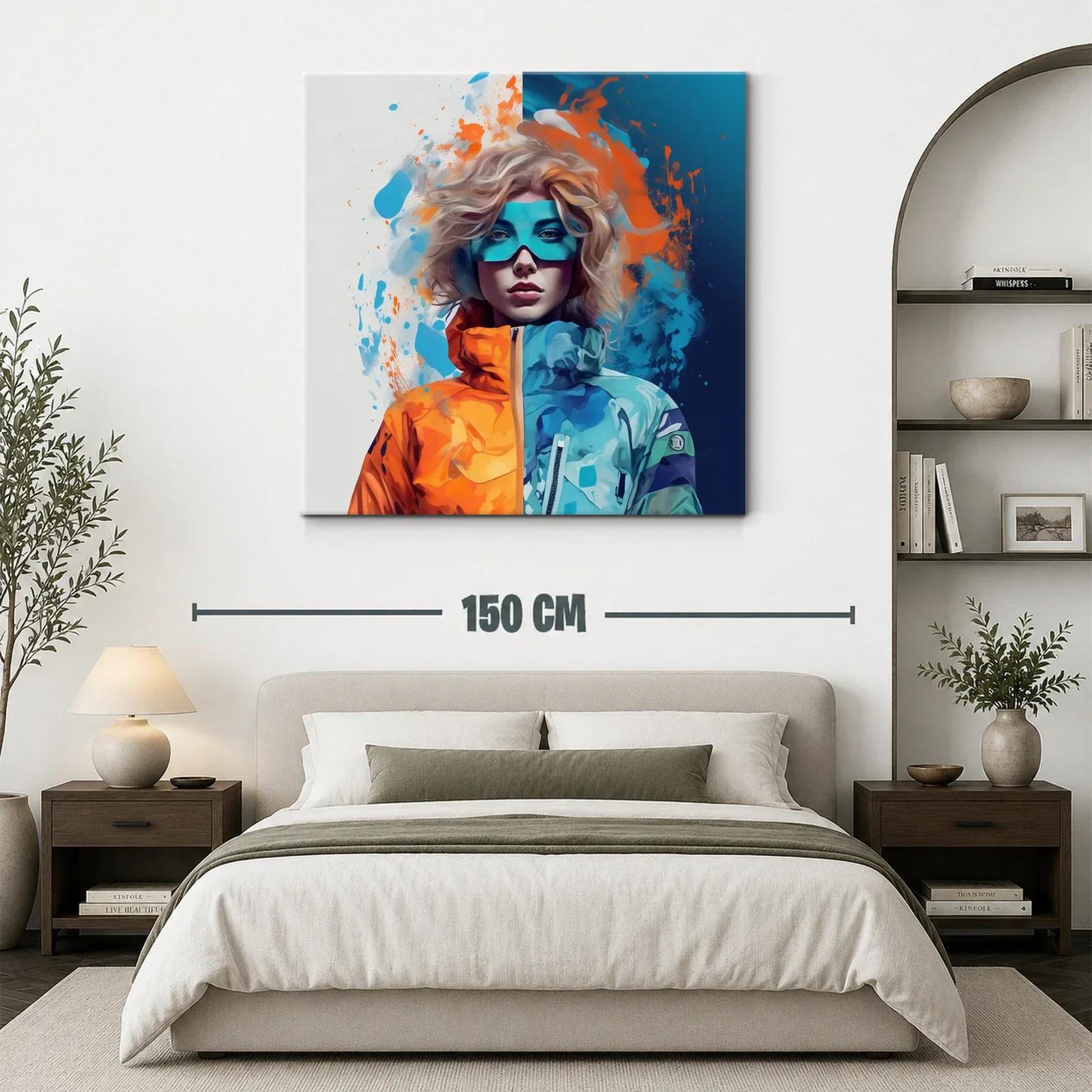 Retrato vibrante con contraste de azules y naranjas — miniatura 3