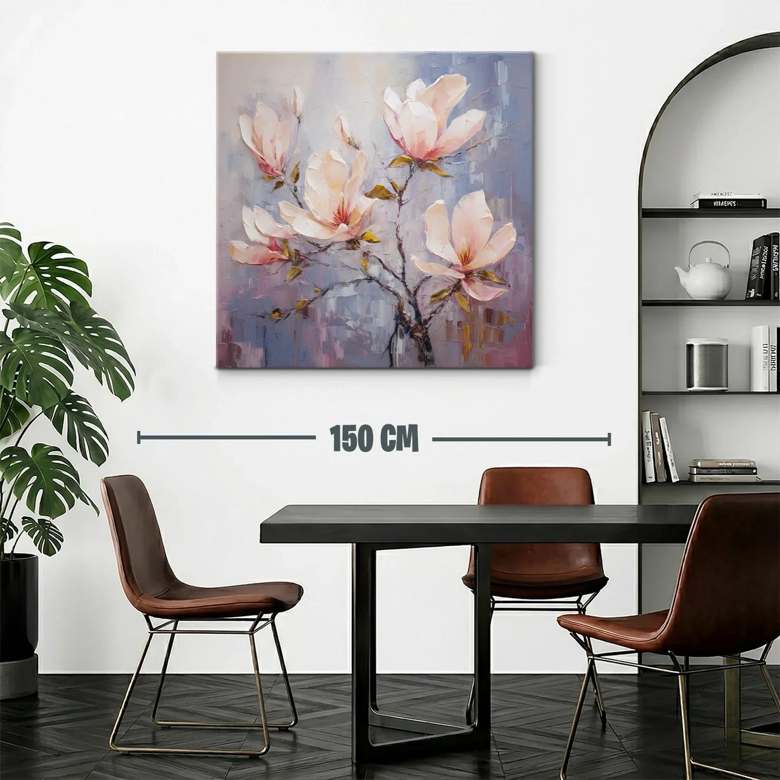 Cuadro con delicadas flores en tonos pastel cálidos — miniatura 2
