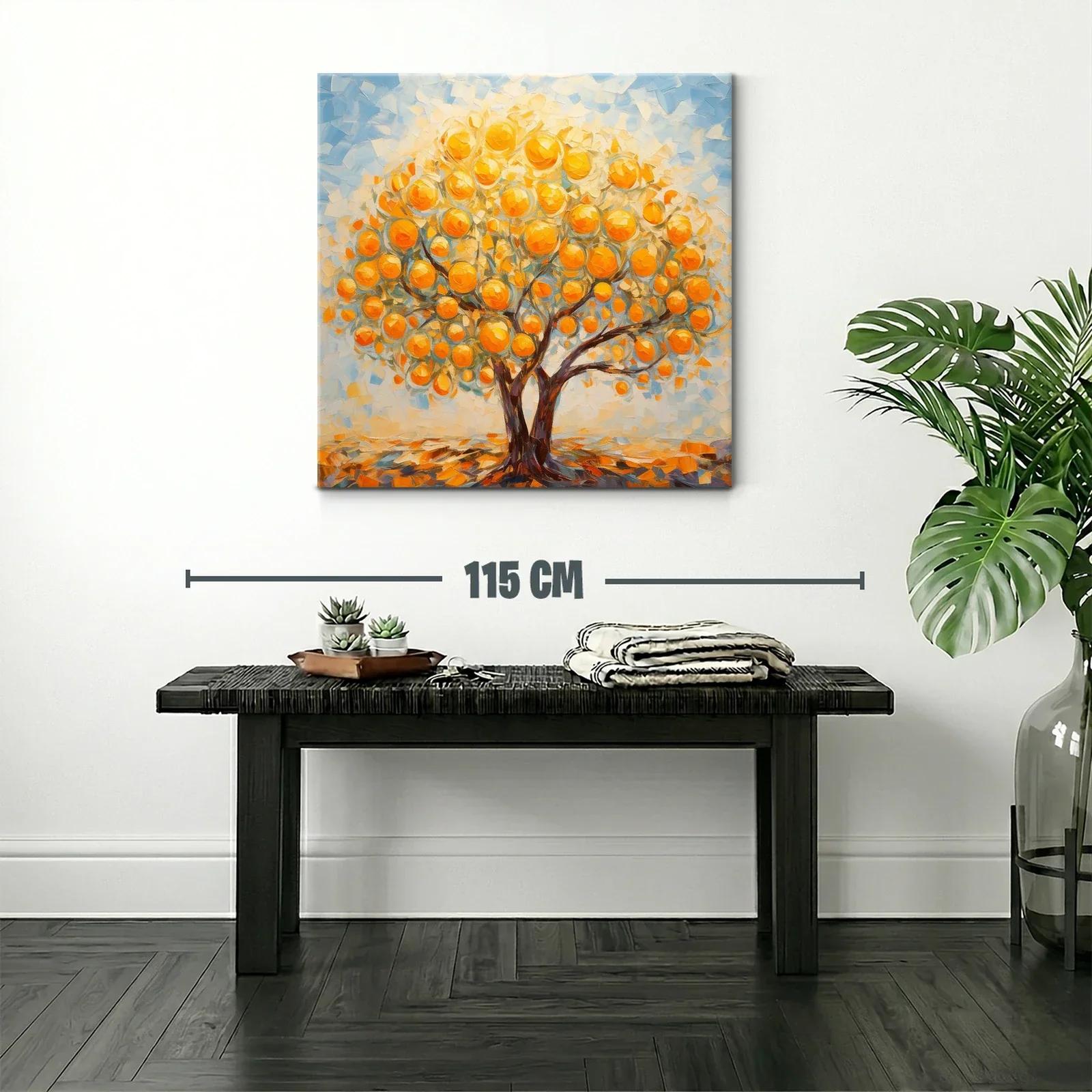 Árbol de naranjas iluminado en tonos cálidos y vibrantes — miniatura 2
