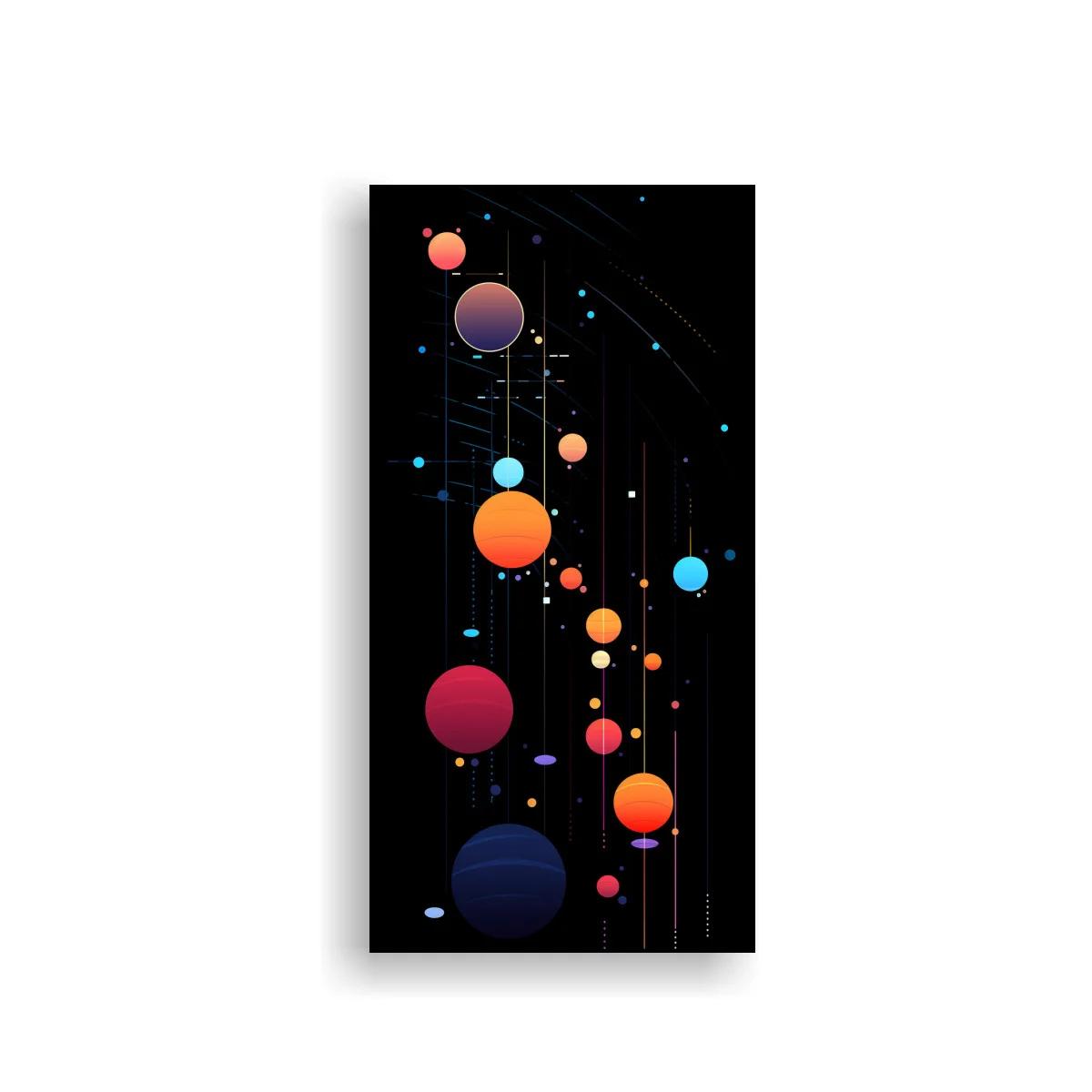 Cuadro planetas de colores con órbitas finas — imagen principal