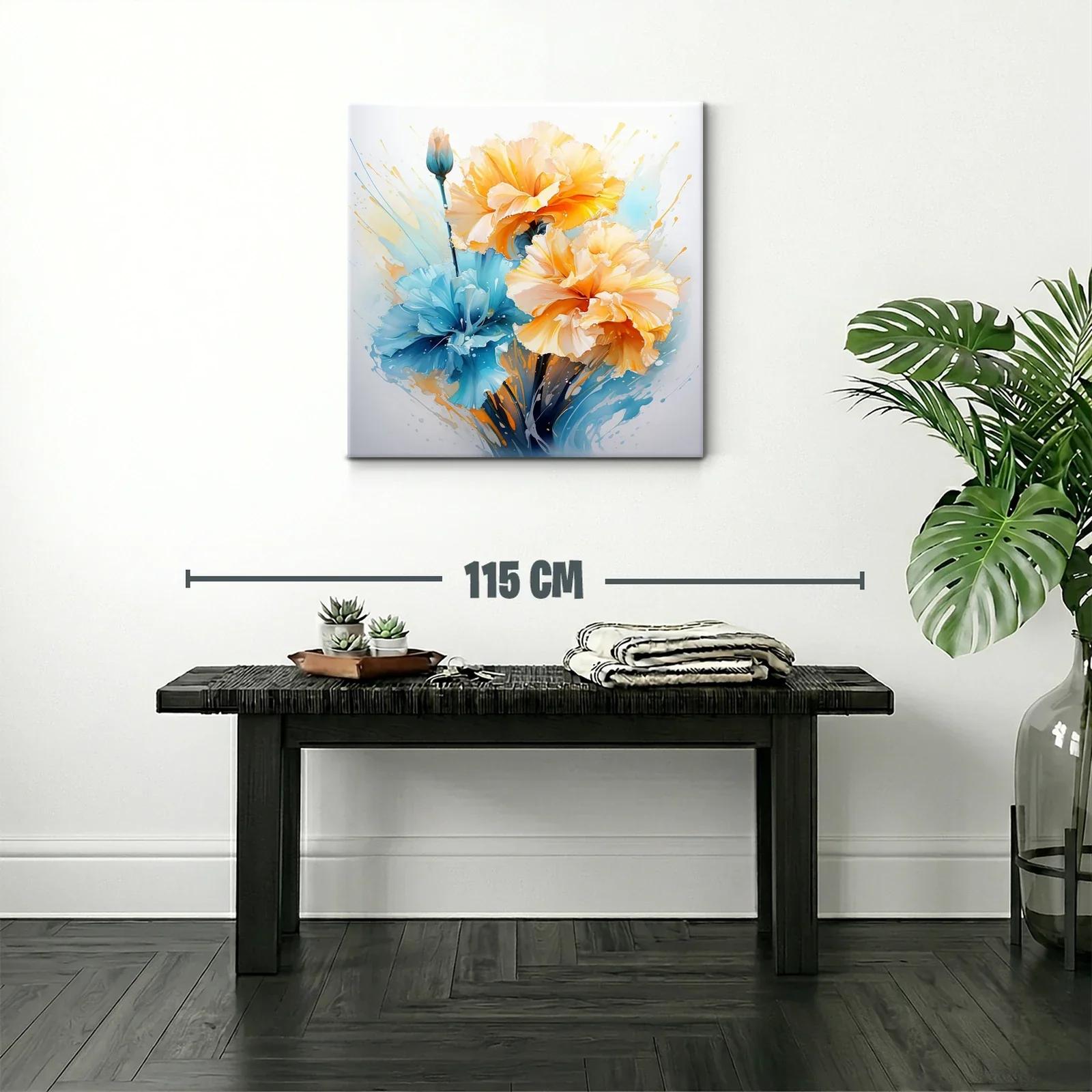 Flores vibrantes en tonos azul y amarillo cálido — miniatura 2