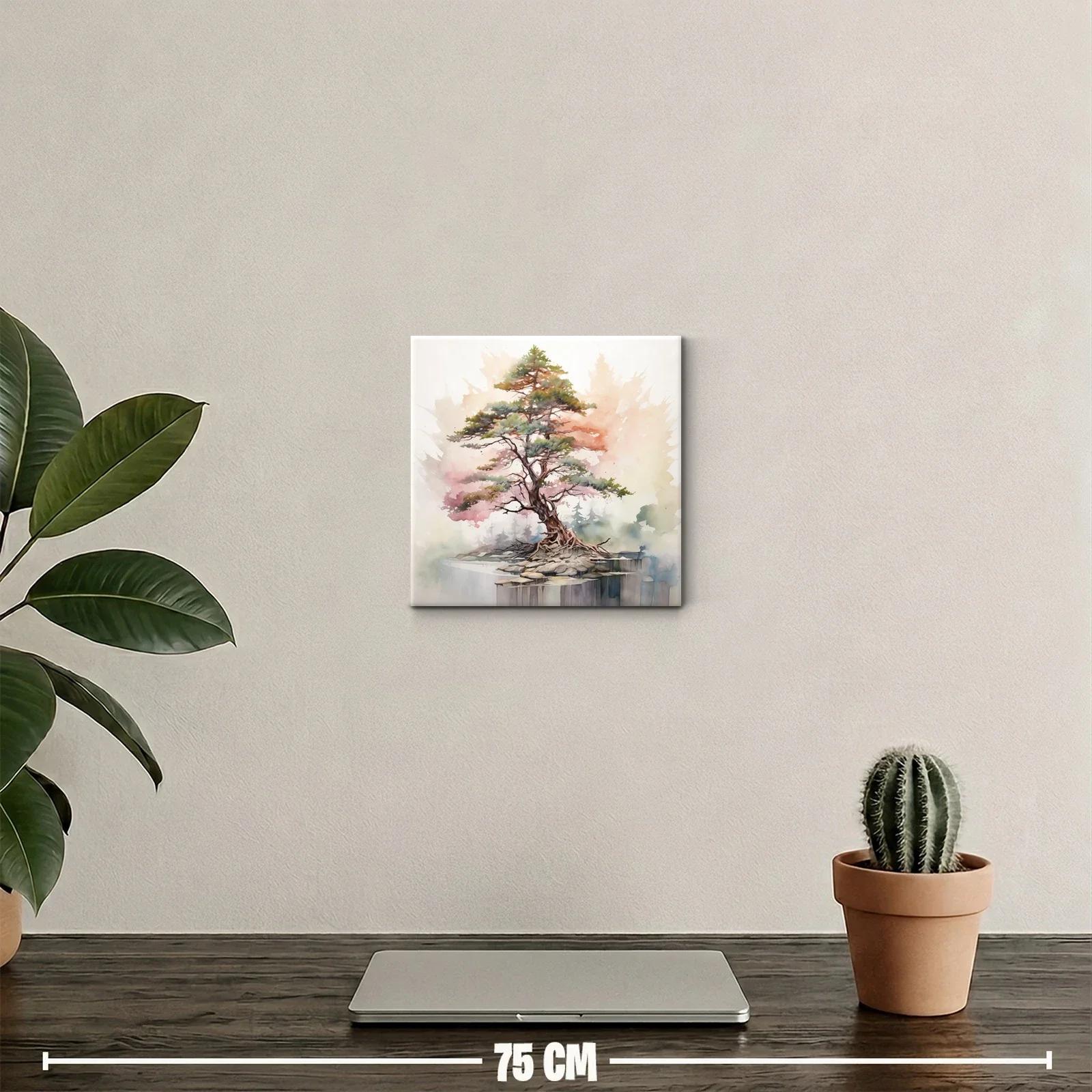 Árbol sobre roca con tonos suaves y delicados — miniatura 2