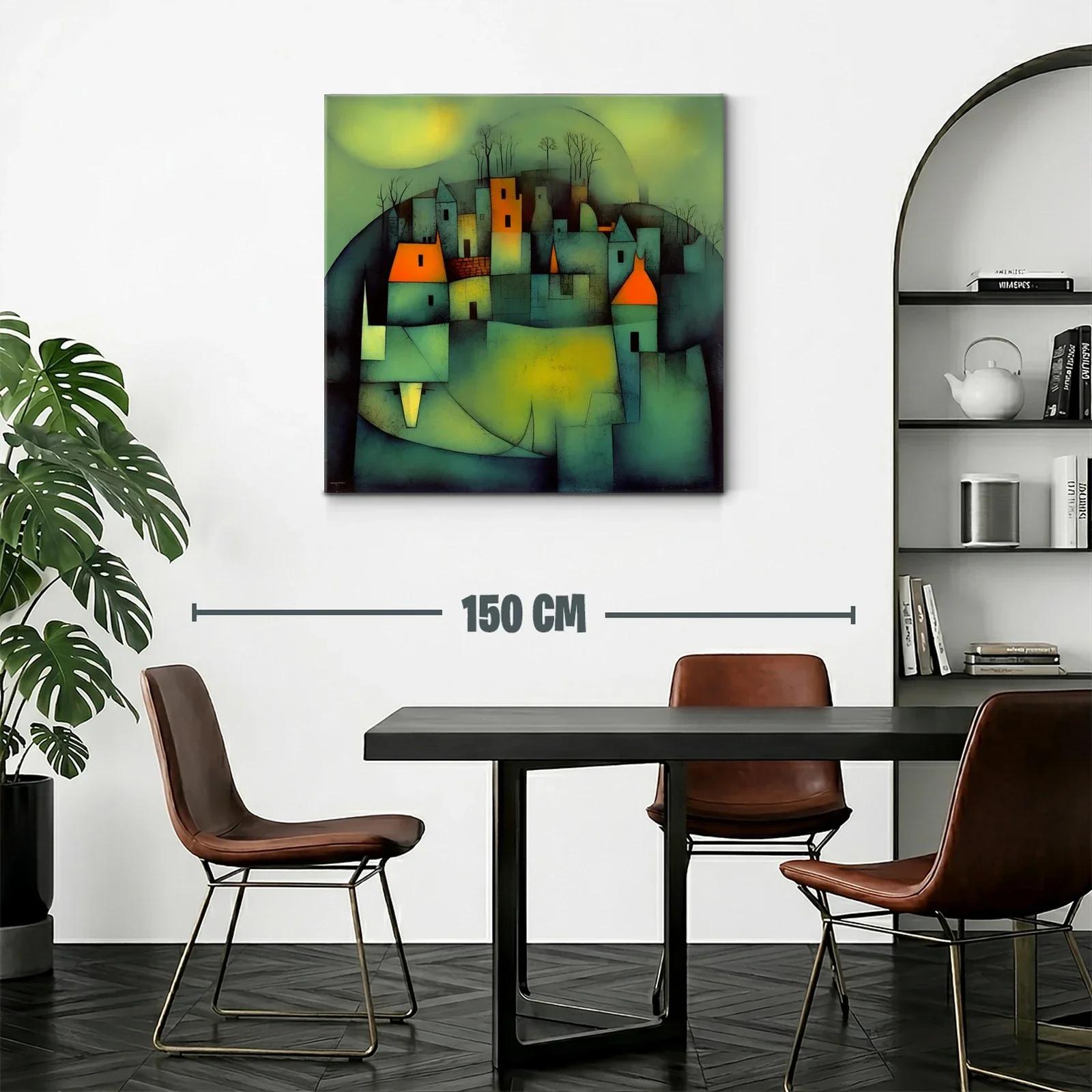 Pueblo abstracto con luces cálidas y ambiente misterioso — miniatura 2