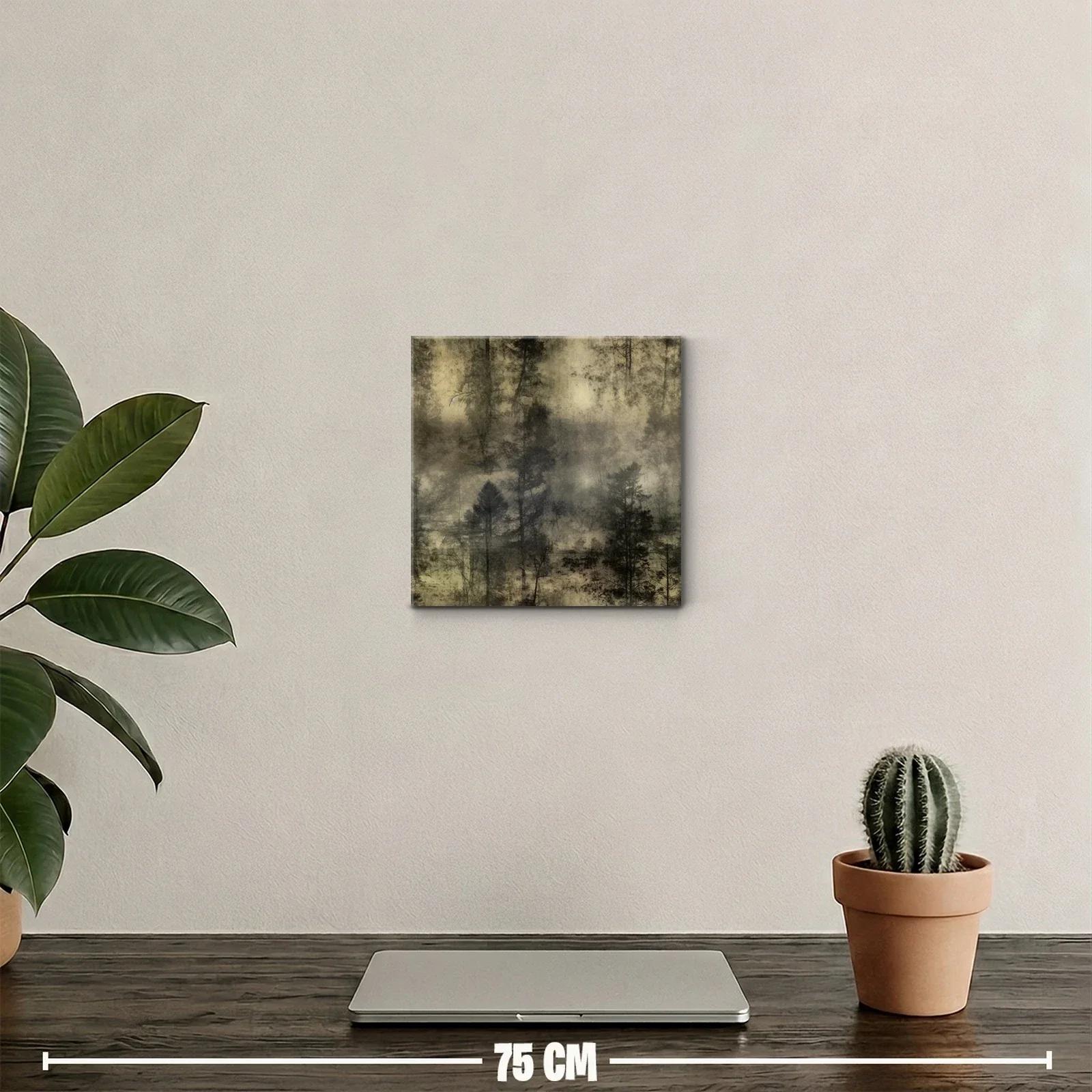 Bosque nebuloso con efecto etéreo en tonos sepia envejecidos — miniatura 2