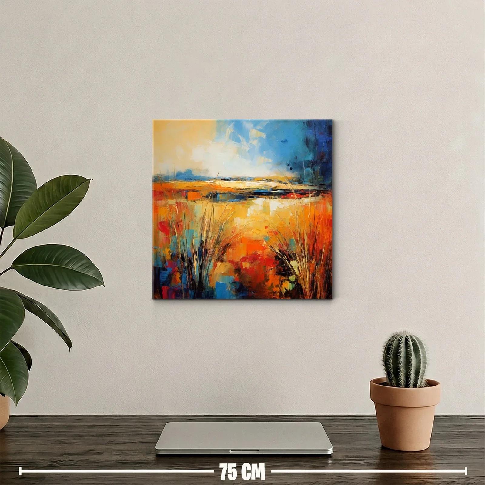 Paisaje abstracto con vibrantes tonos cálidos y fríos — miniatura 2