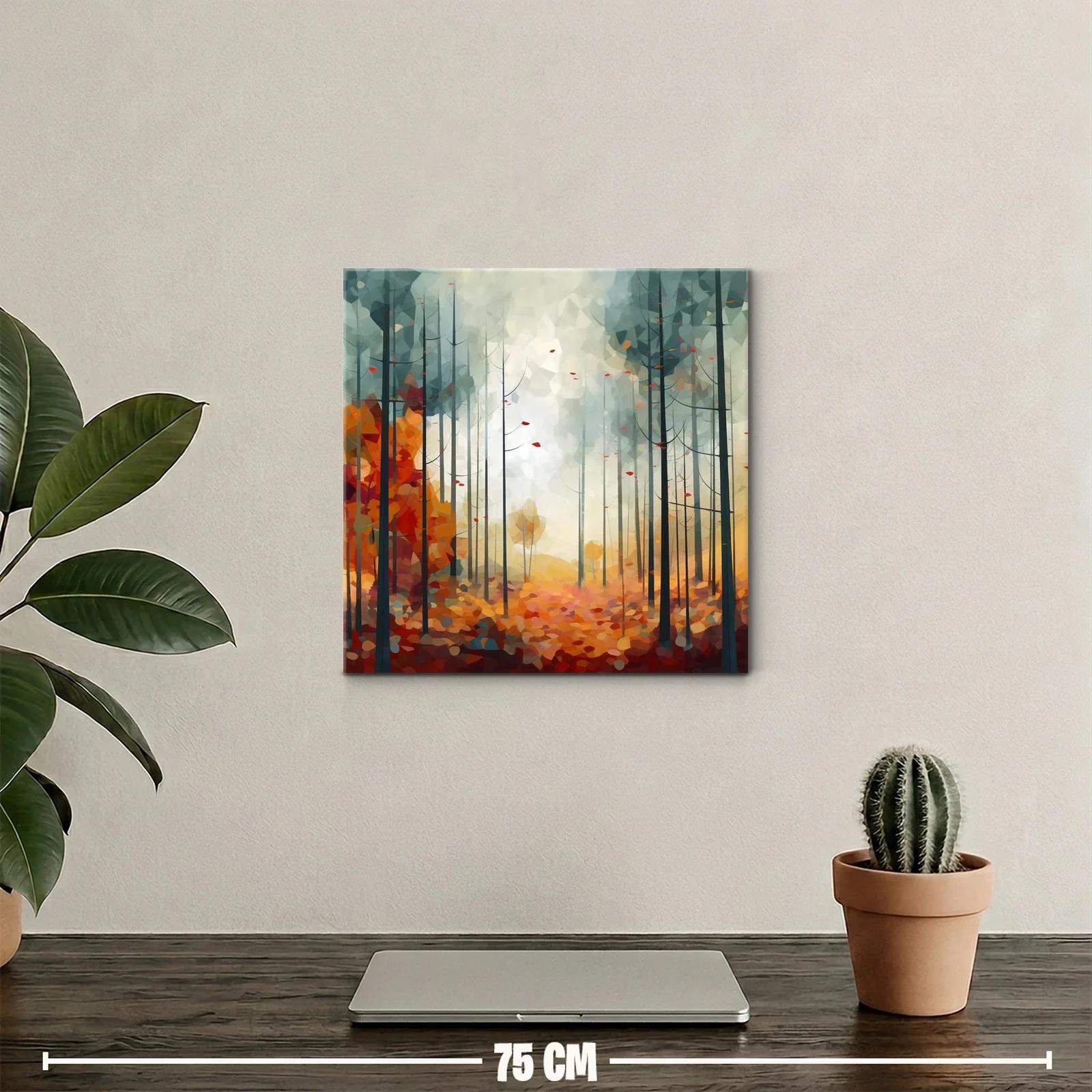Bosque abstracto otoñal con tonos cálidos y suaves — miniatura 2