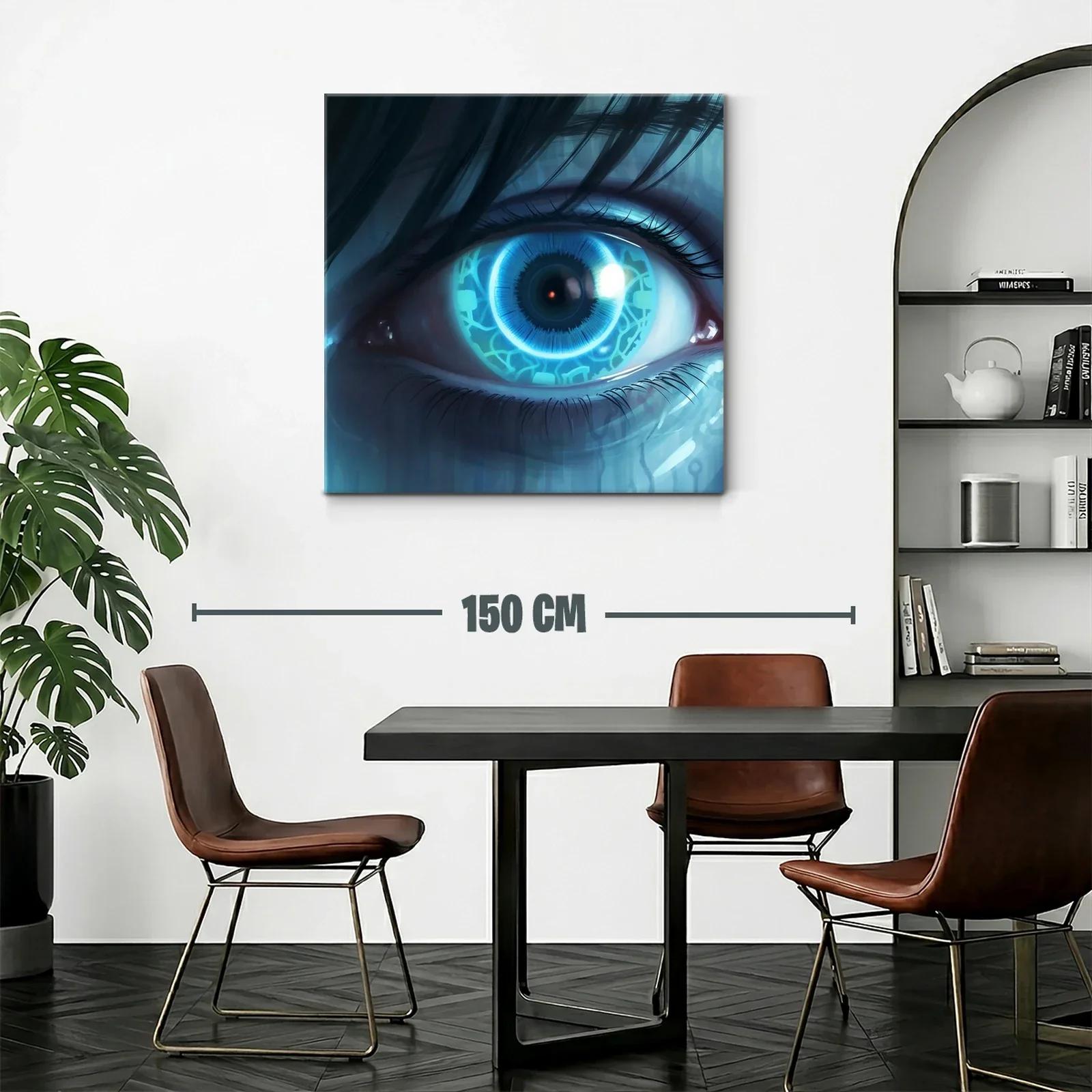 Ojo futurista con iris tecnológico en tonos azules — miniatura 2