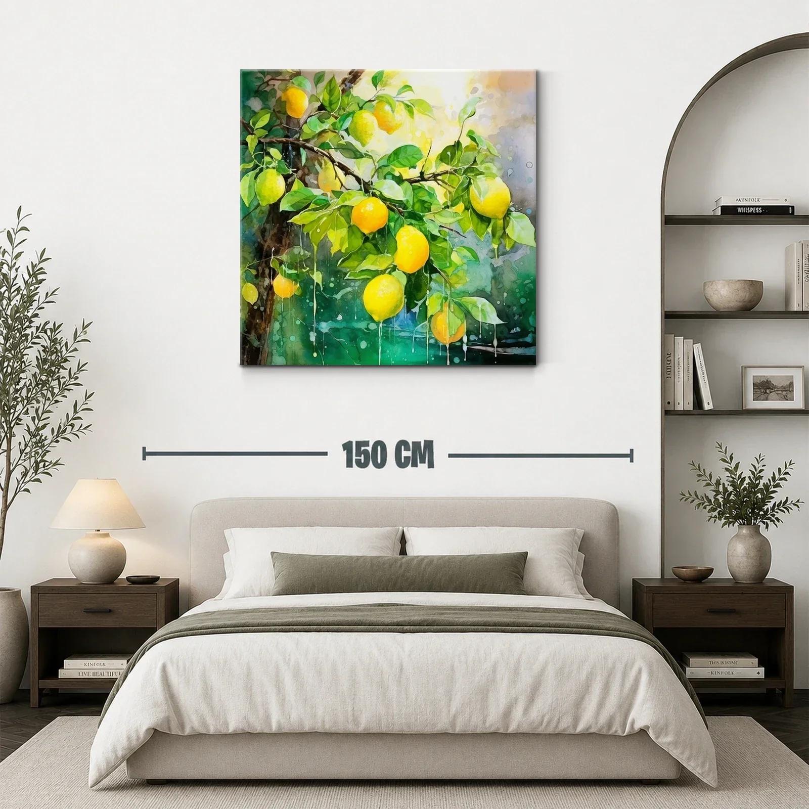 Cuadro con limones vibrantes en ramas verdes frescas — miniatura 3