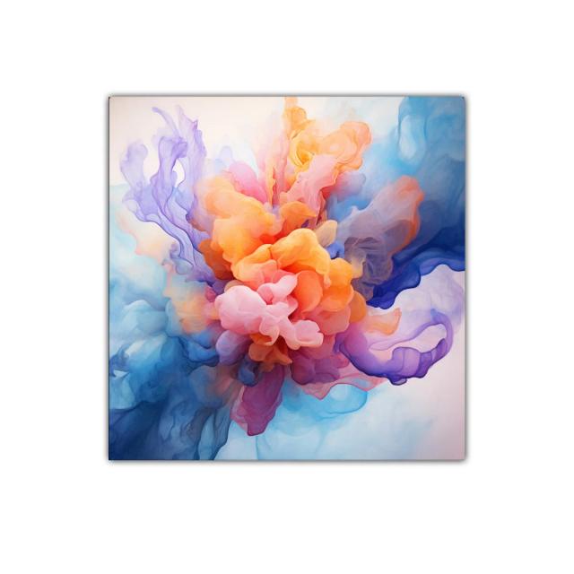 Cuadro decorativo con colores vibrantes y formas etéreas